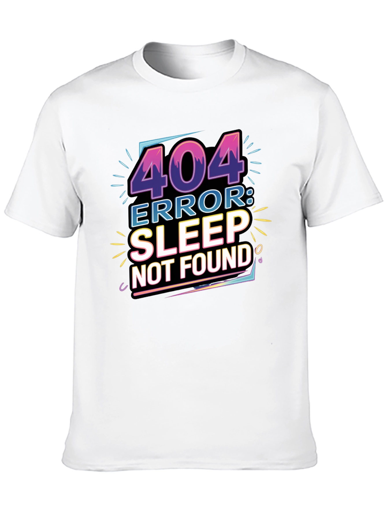 Black 404 Error: Sleep Not Found Graphic Tee view 10