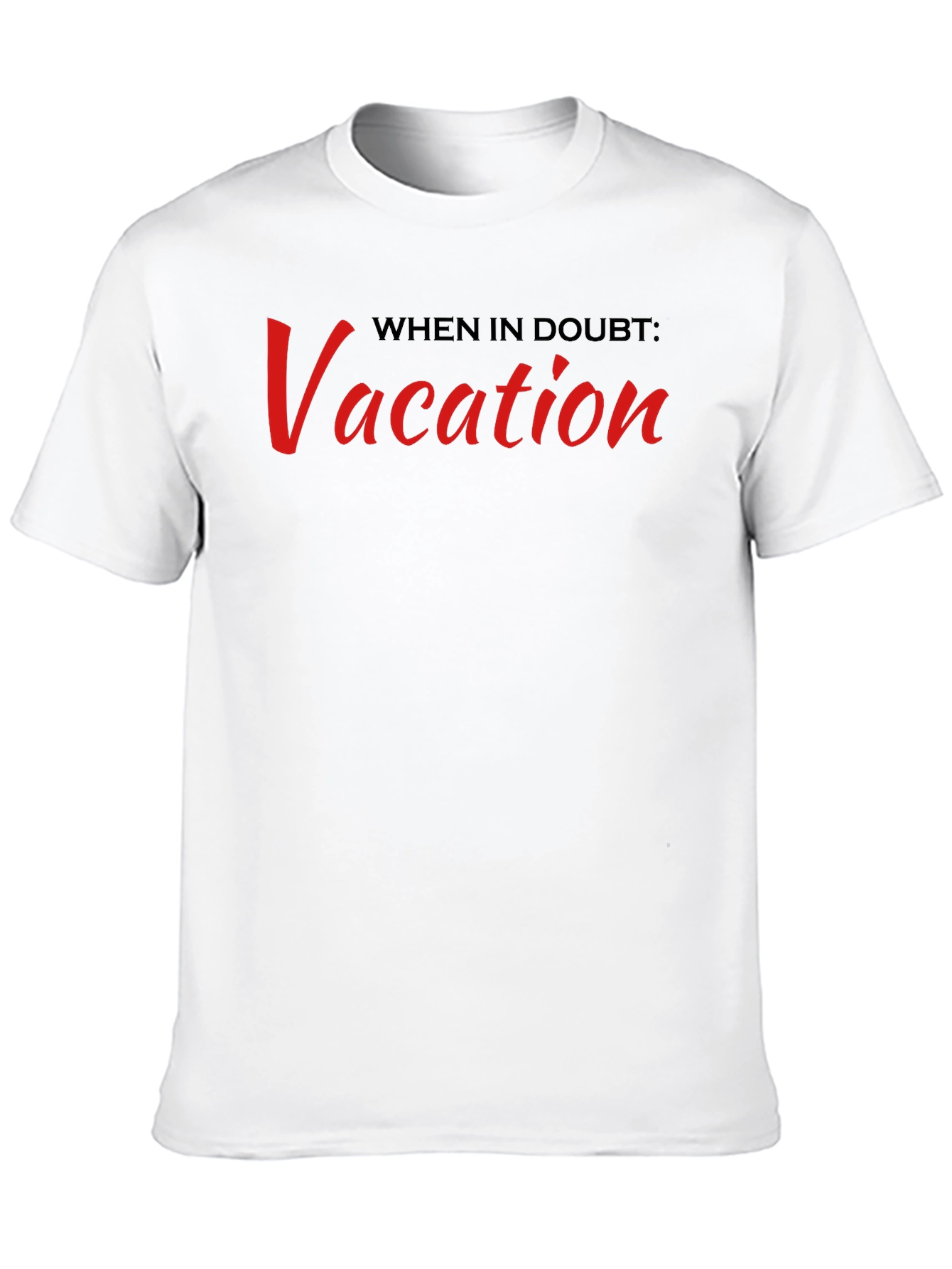 Black Vacation Slogan T-Shirt: Black Crew Neck Tee view 10