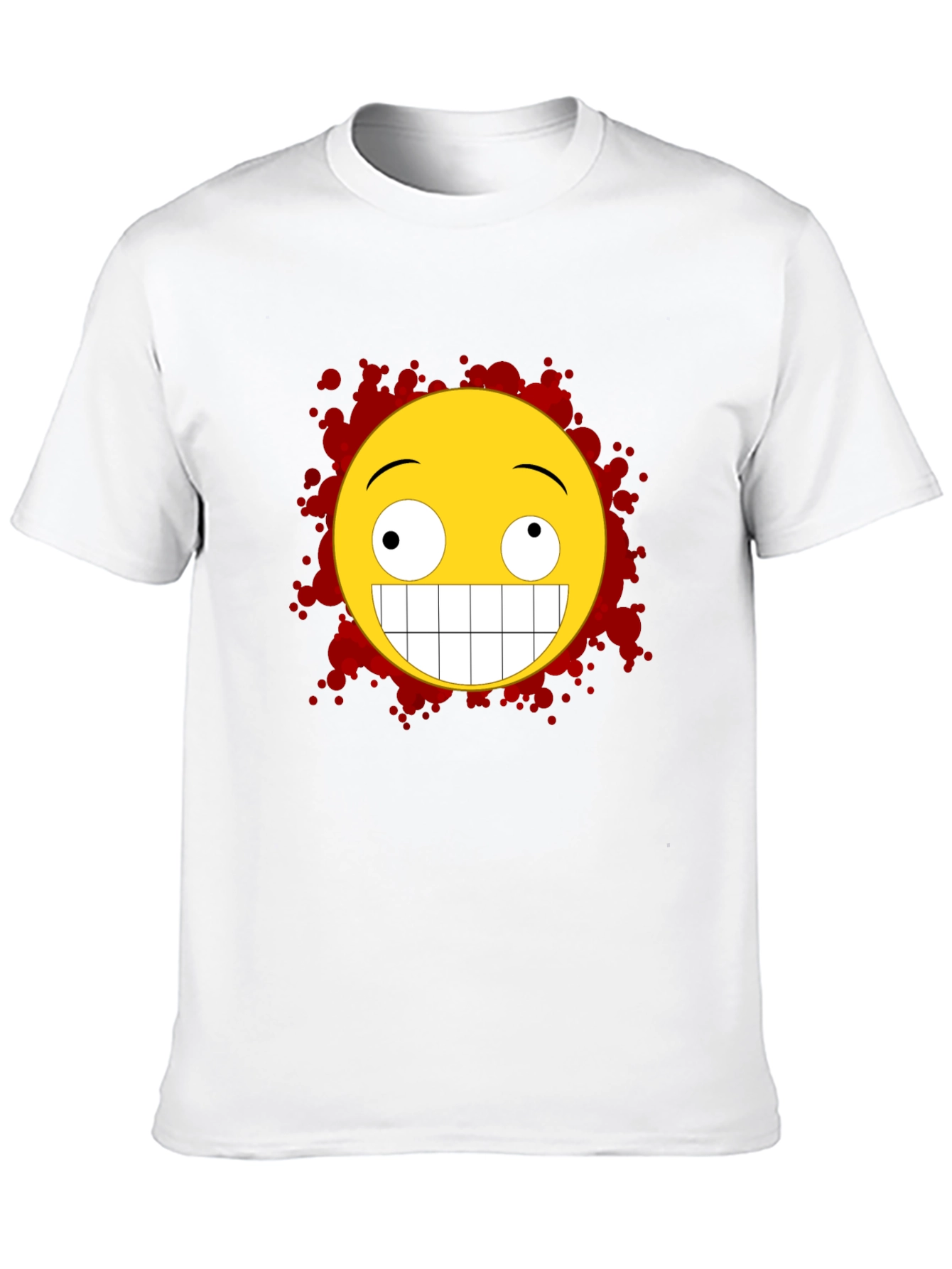 Black Crazy Grin Graphic Tee - Funny Emoji Shirt view 10