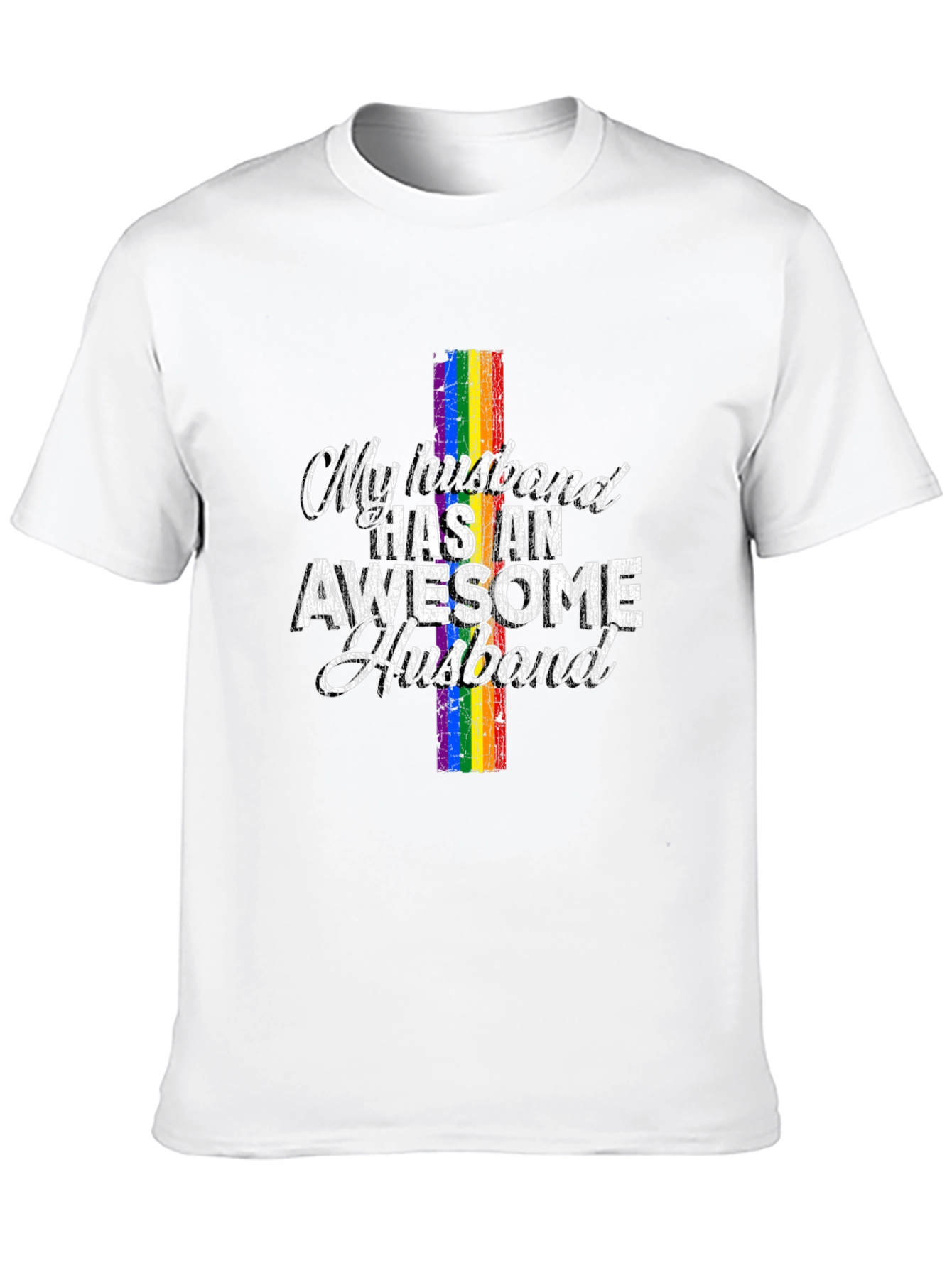 Black Awesome Husband LGBT Pride T-Shirt view 10