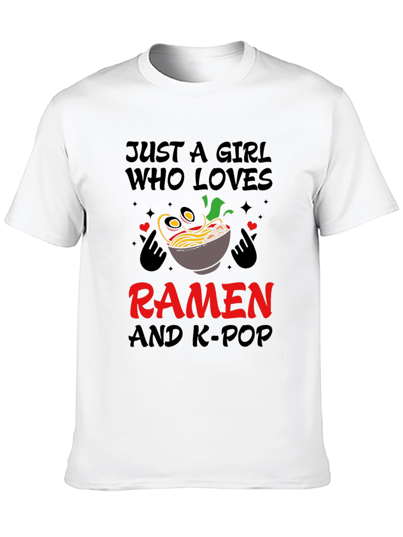 Black Girl Loves Ramen and K-Pop T-Shirt view 10