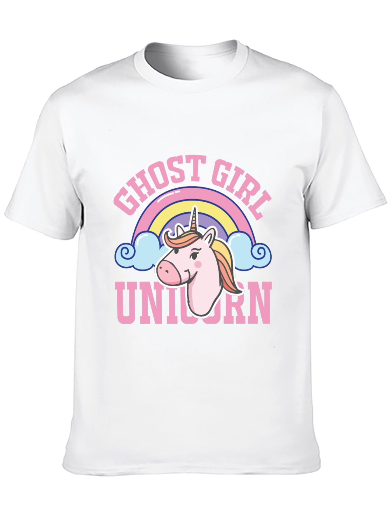 Black Ghost Girl Unicorn T-Shirt - Cute Rainbow Design view 10