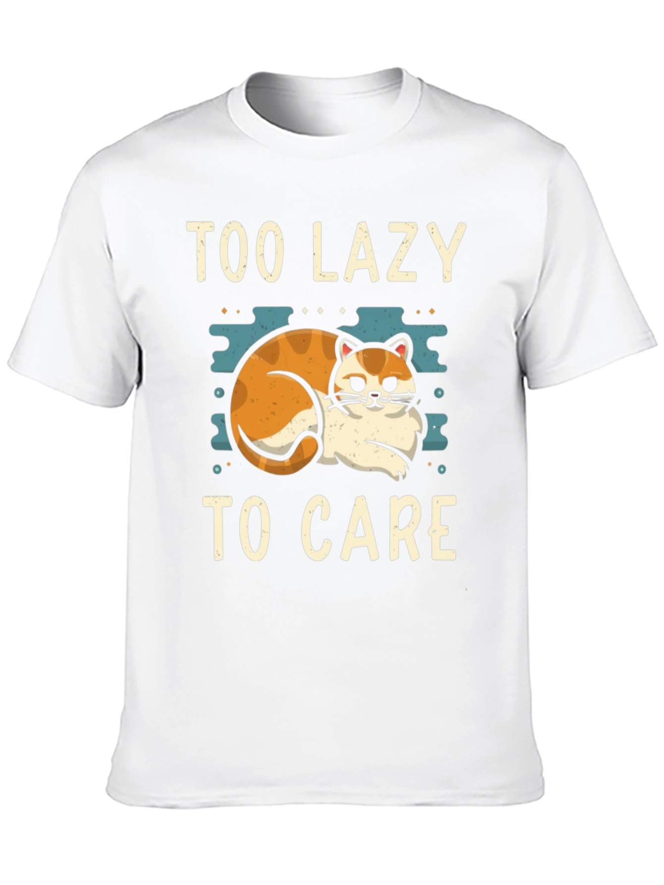 Black Too Lazy To Care Cat Graphic Tee view 10