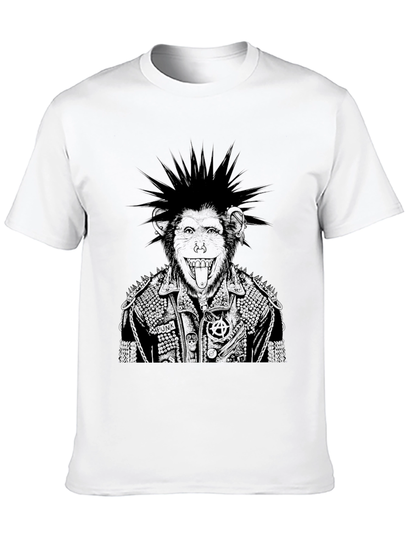 Black Punk Rock Gorilla Graphic Tee view 10