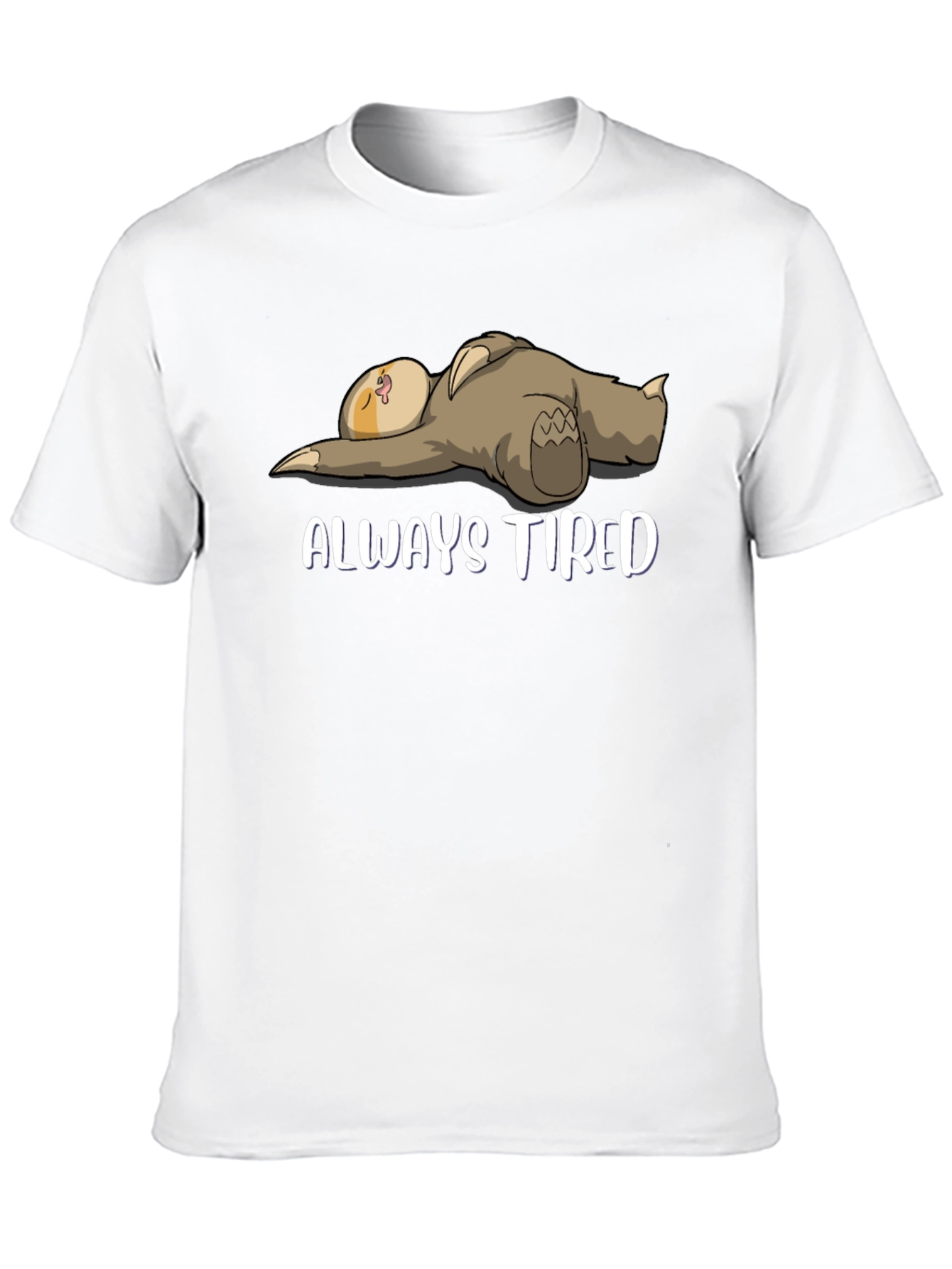 Black Always Tired Sloth Graphic T-Shirt - Men's view 10