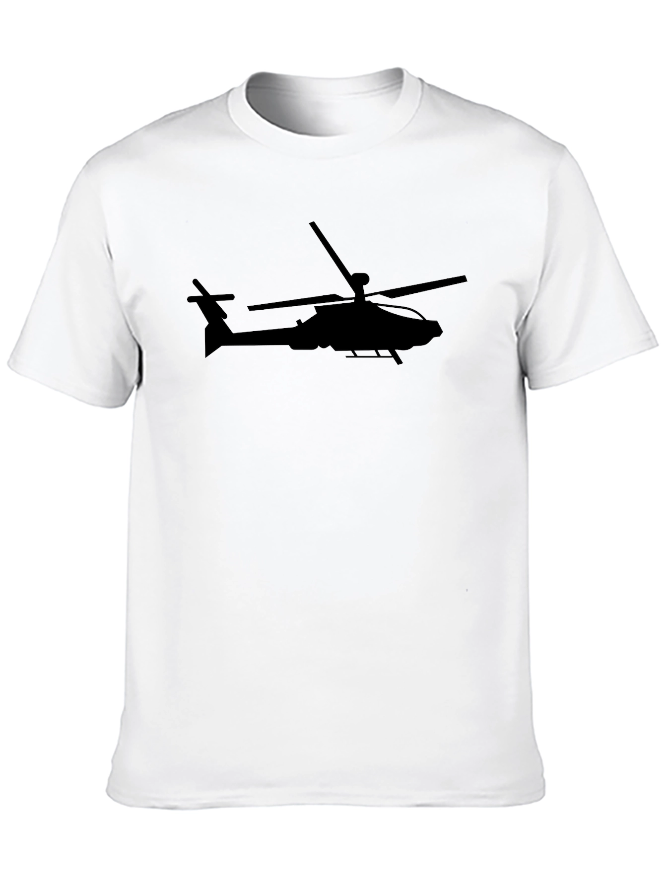 Black Apache Helicopter Silhouette T-Shirt - Black view 10