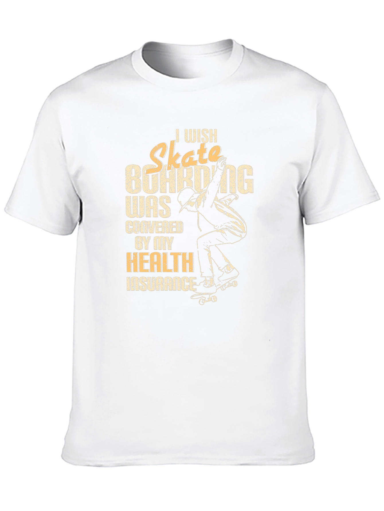 Black Skateboarding Health Insurance T-Shirt view 10