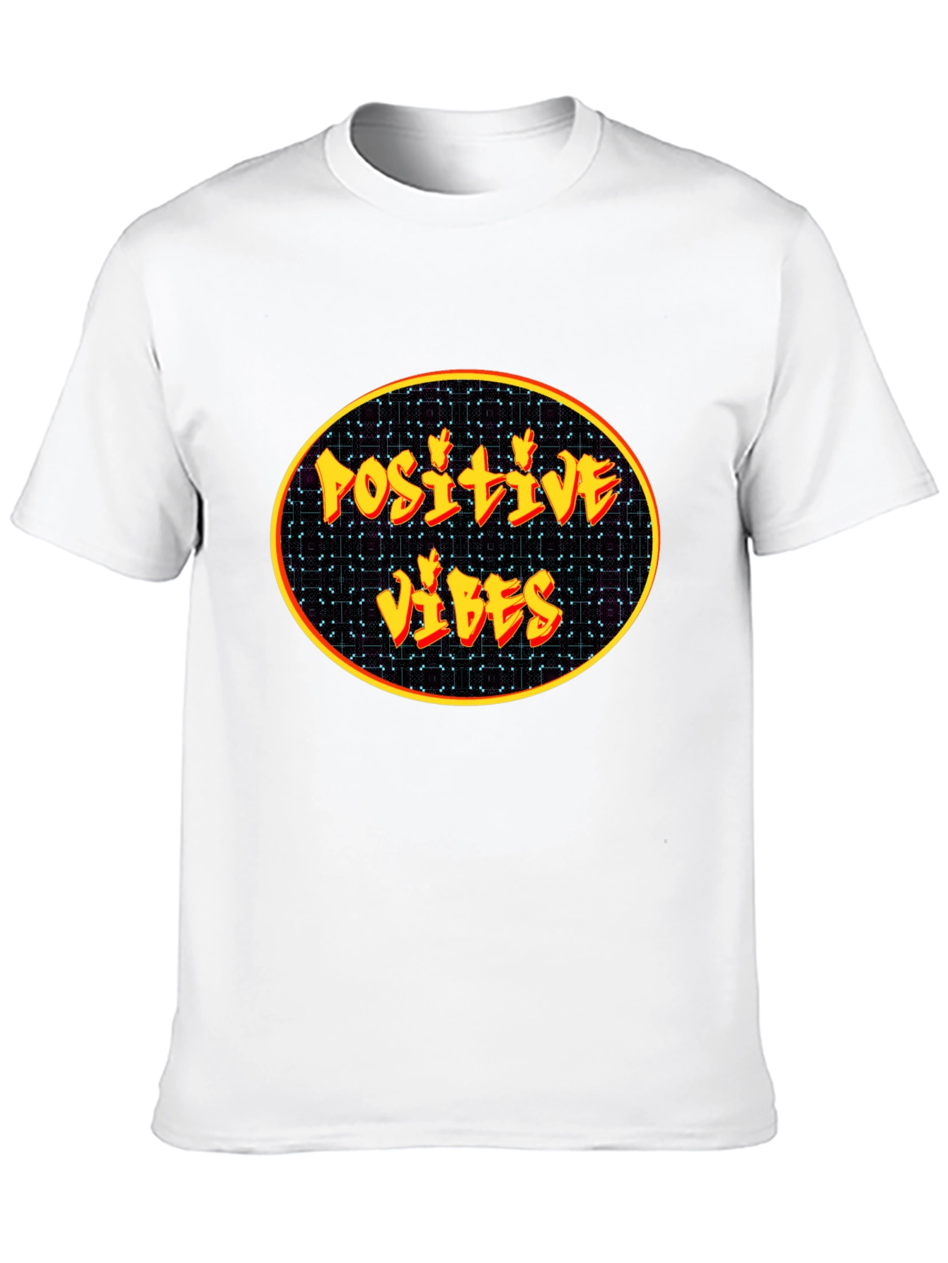 Black Positive Vibes Graphic Tee - Black Cotton Blend view 10