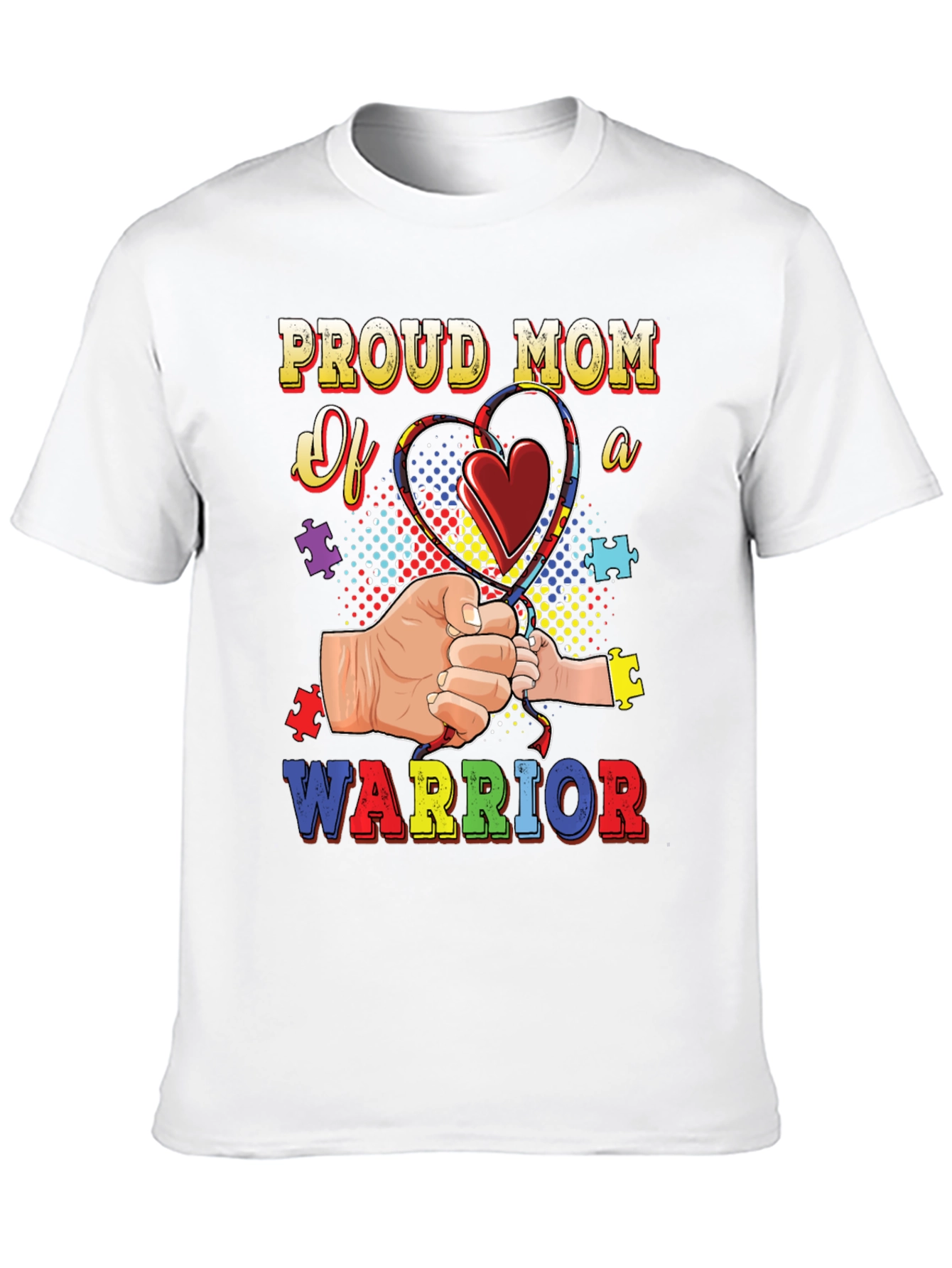 Black Proud Mom of a Warrior Autism Awareness T-Shirt view 10