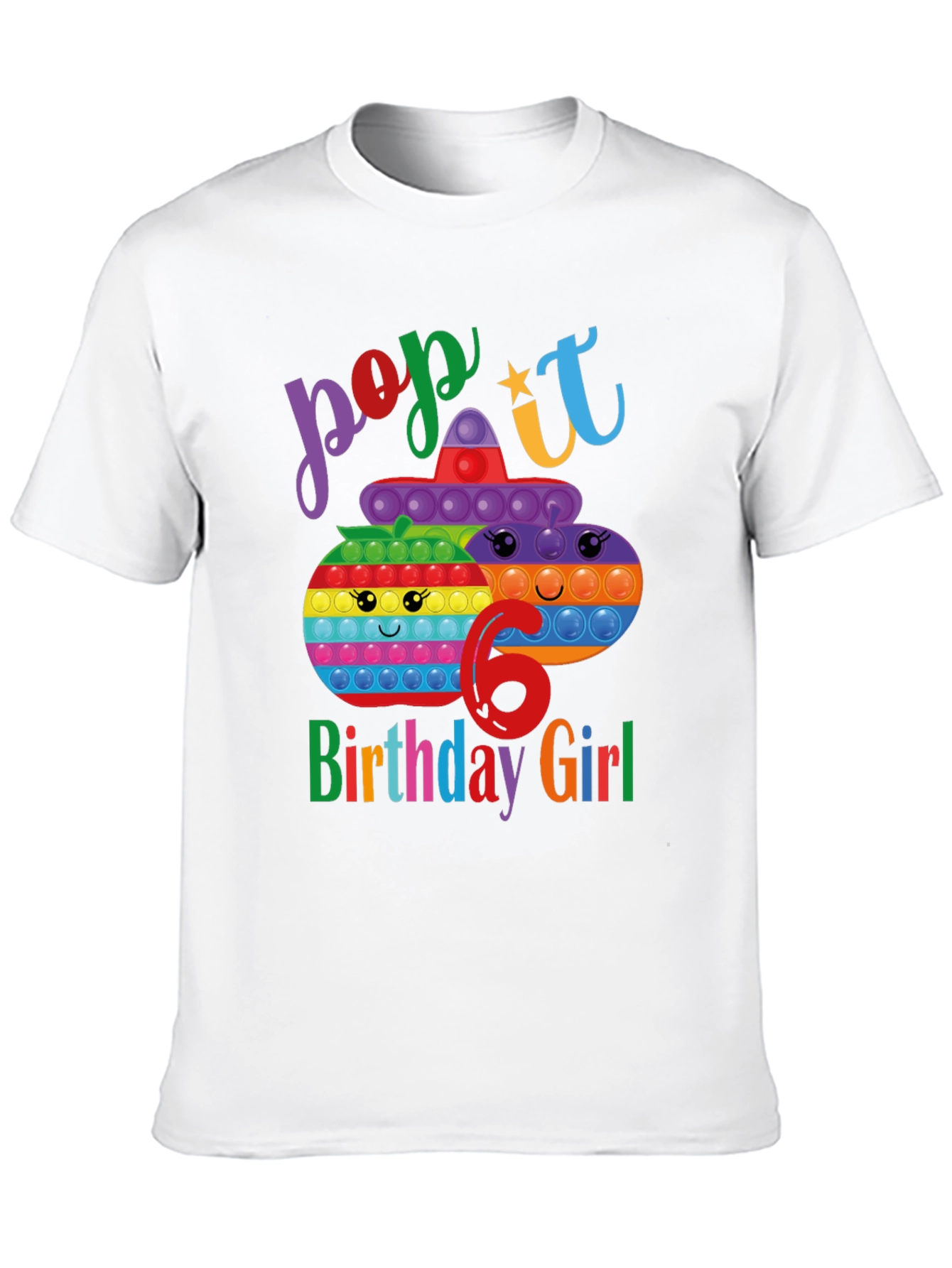 Black Pop It Birthday Girl 6 T-Shirt view 10