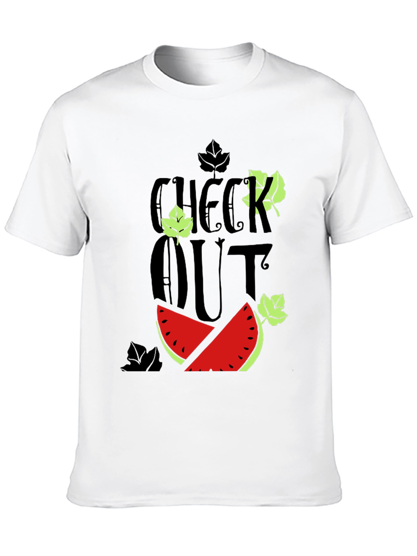 Black Check Out Watermelon Graphic Tee view 10