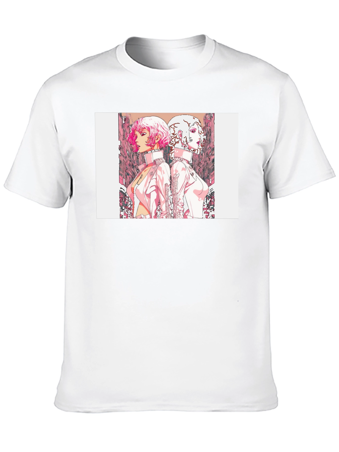 Black Black T-Shirt with Anime Style Graphic Print view 10