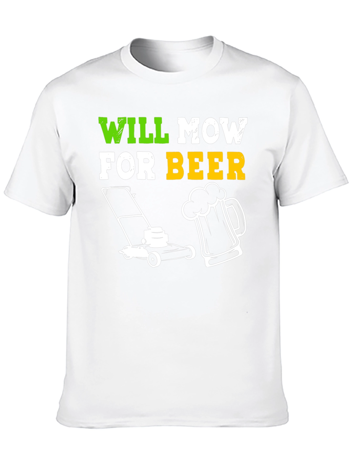 Black Will Mow for Beer T-Shirt view 10