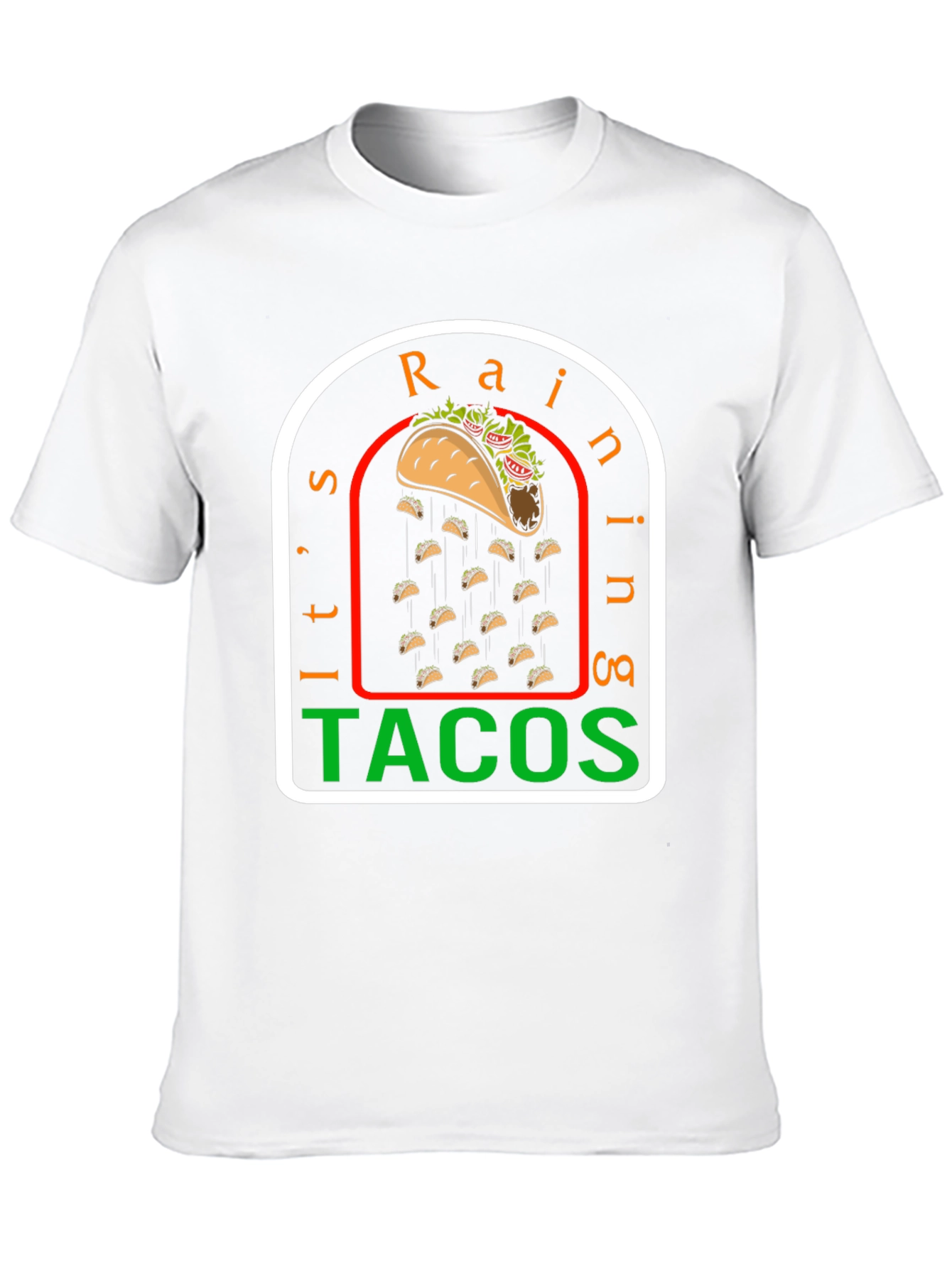 Black It's Raining Tacos Funny Graphic T-Shirt view 10