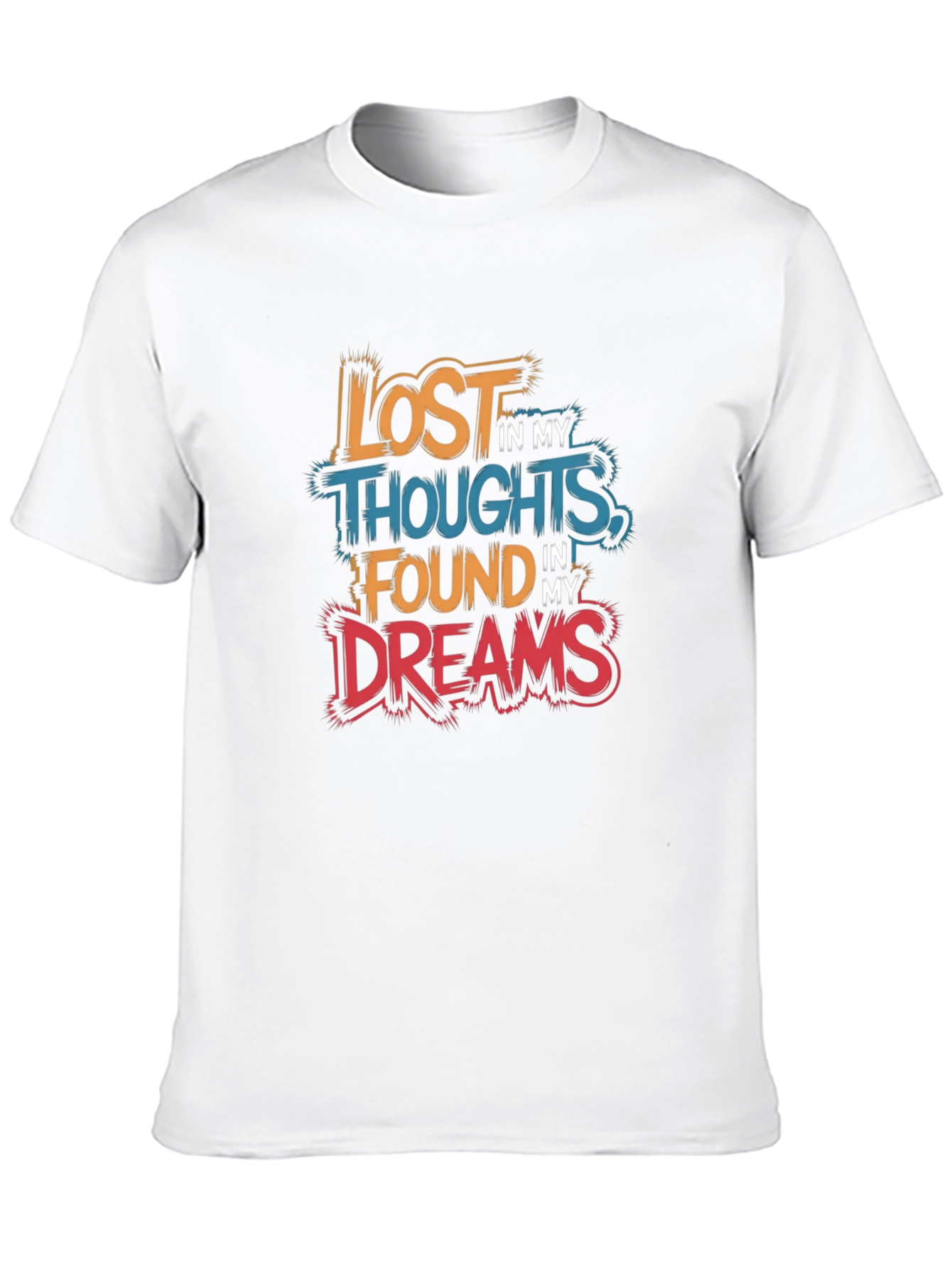 Black Lost in Thoughts Found in Dreams Graphic Tee view 10