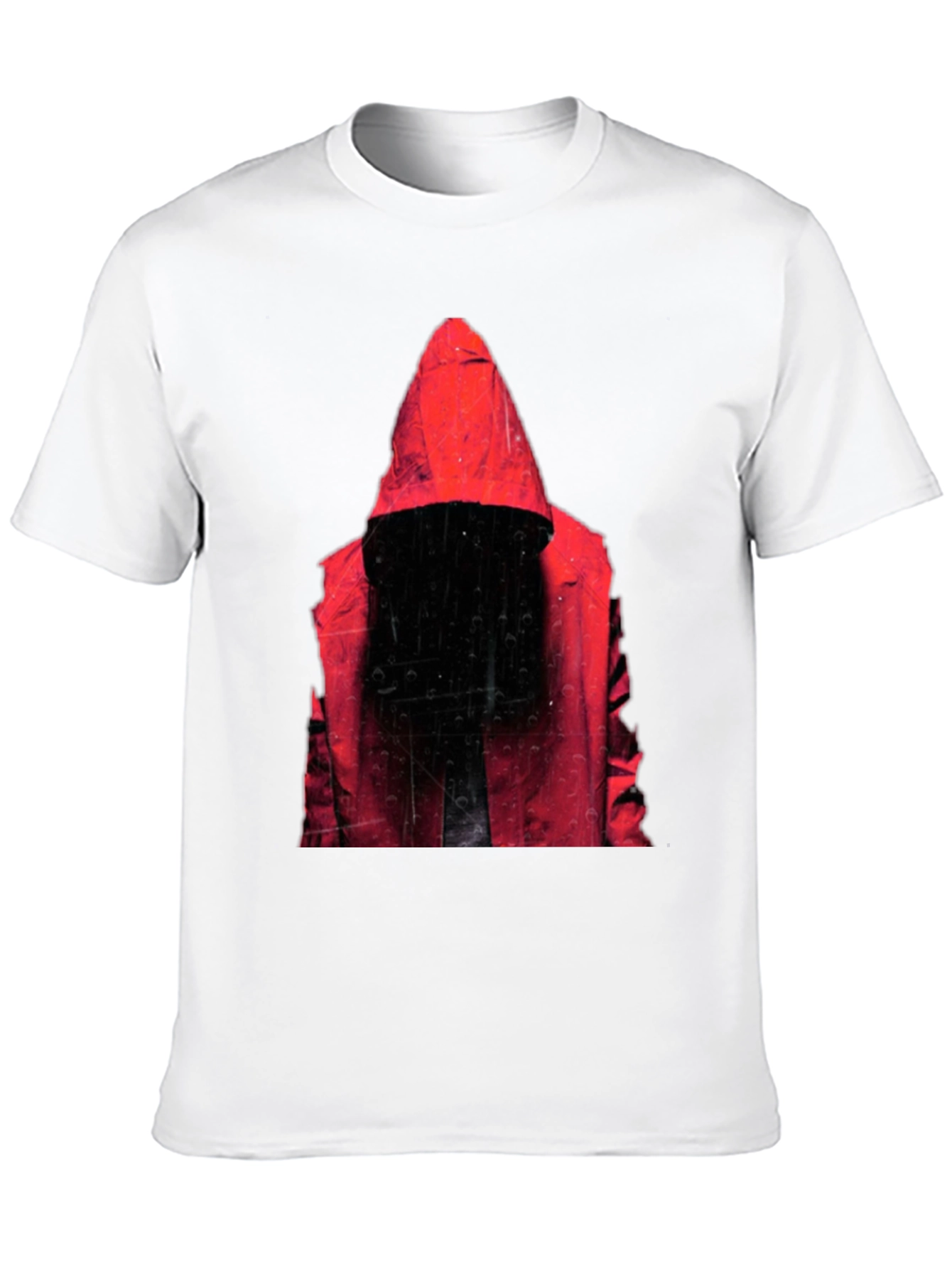Black Hooded Figure Graphic T-Shirt - Mens Black Tee view 10