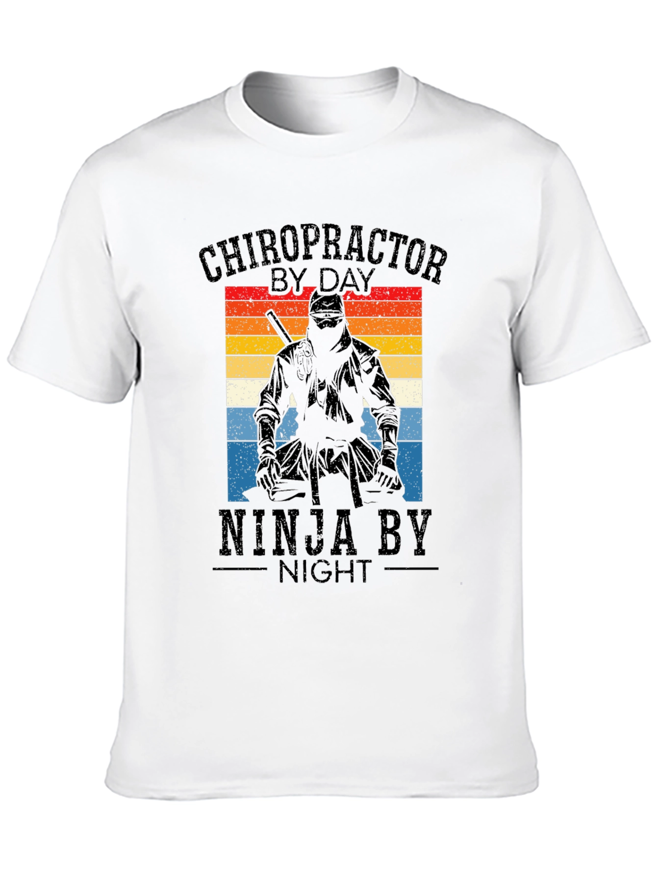 Black Chiropractor Ninja T-Shirt - Novelty Graphic Tee view 10