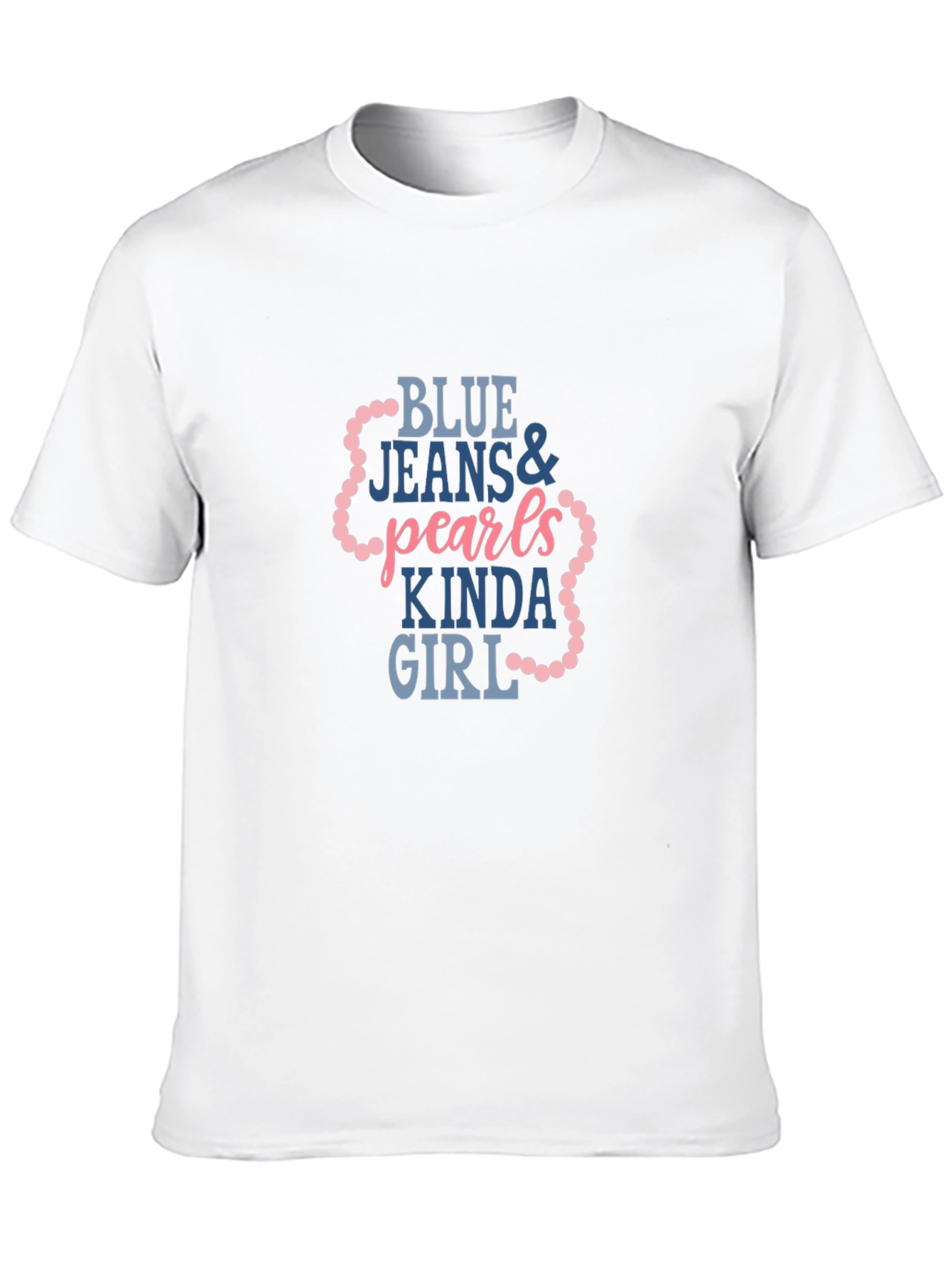 Black Blue Jeans & Pearls Kinda Girl Graphic Tee view 10