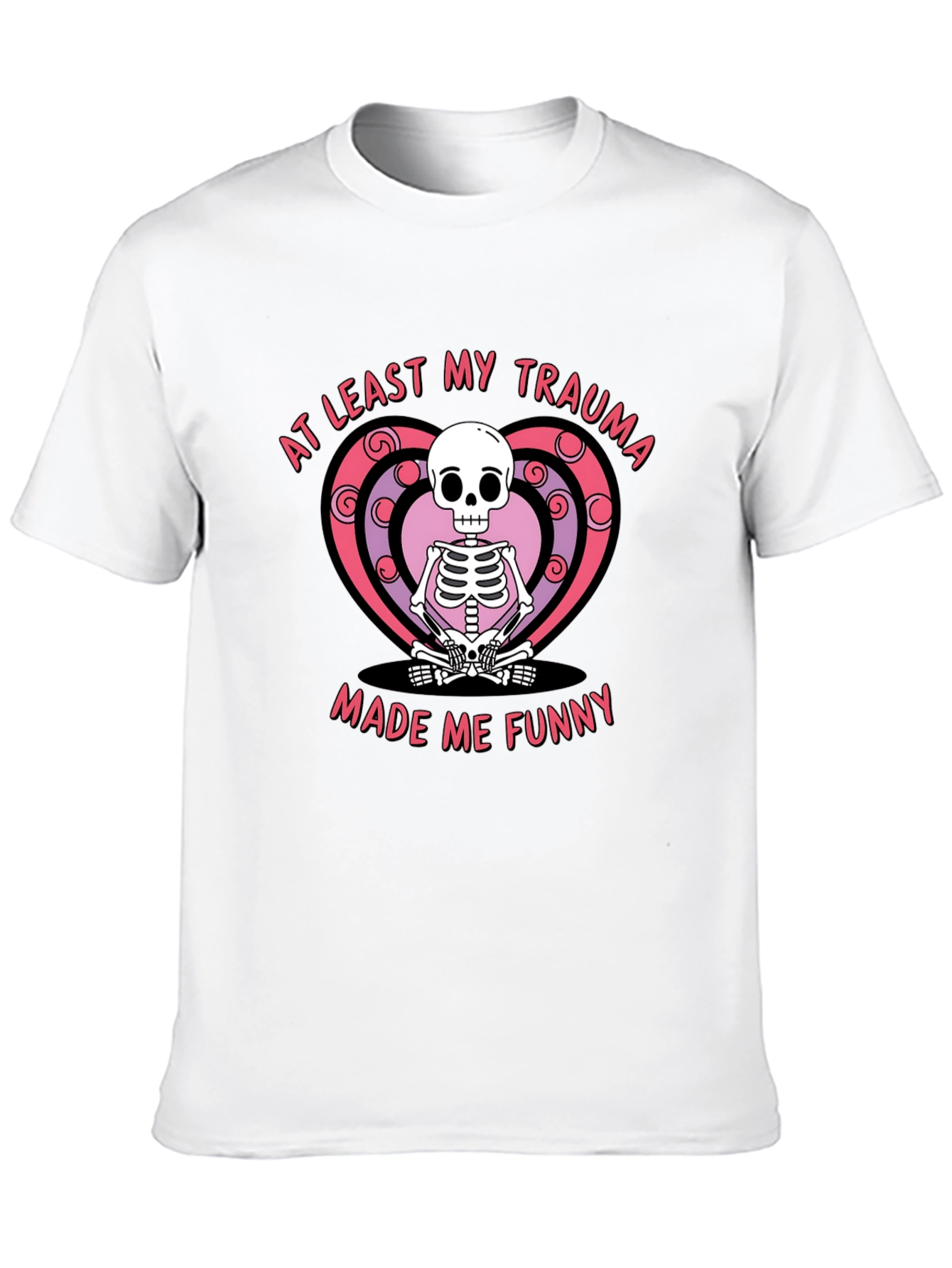 Black Funny Trauma Skeleton T-Shirt - At Least My Trauma Made Me Funny Tee view 10