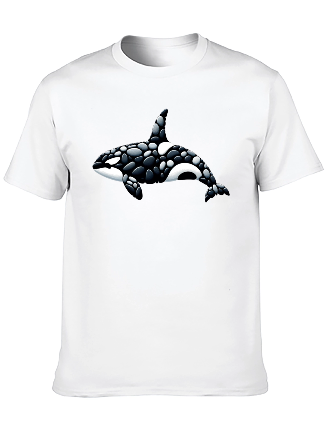 Black Orca Whale Graphic Tee - Black Cotton T-Shirt view 10