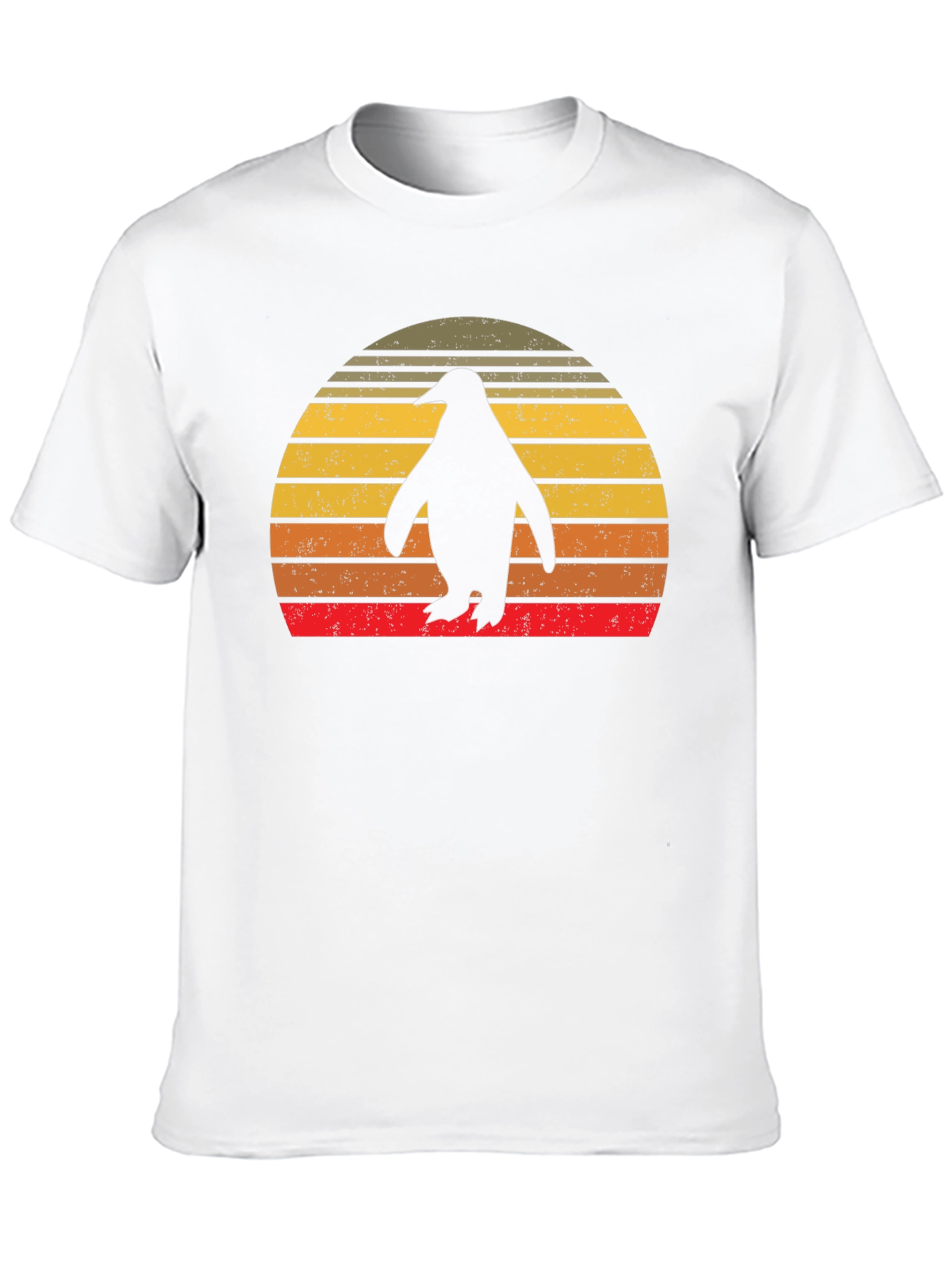 Black Retro Penguin Sunset T-Shirt view 10