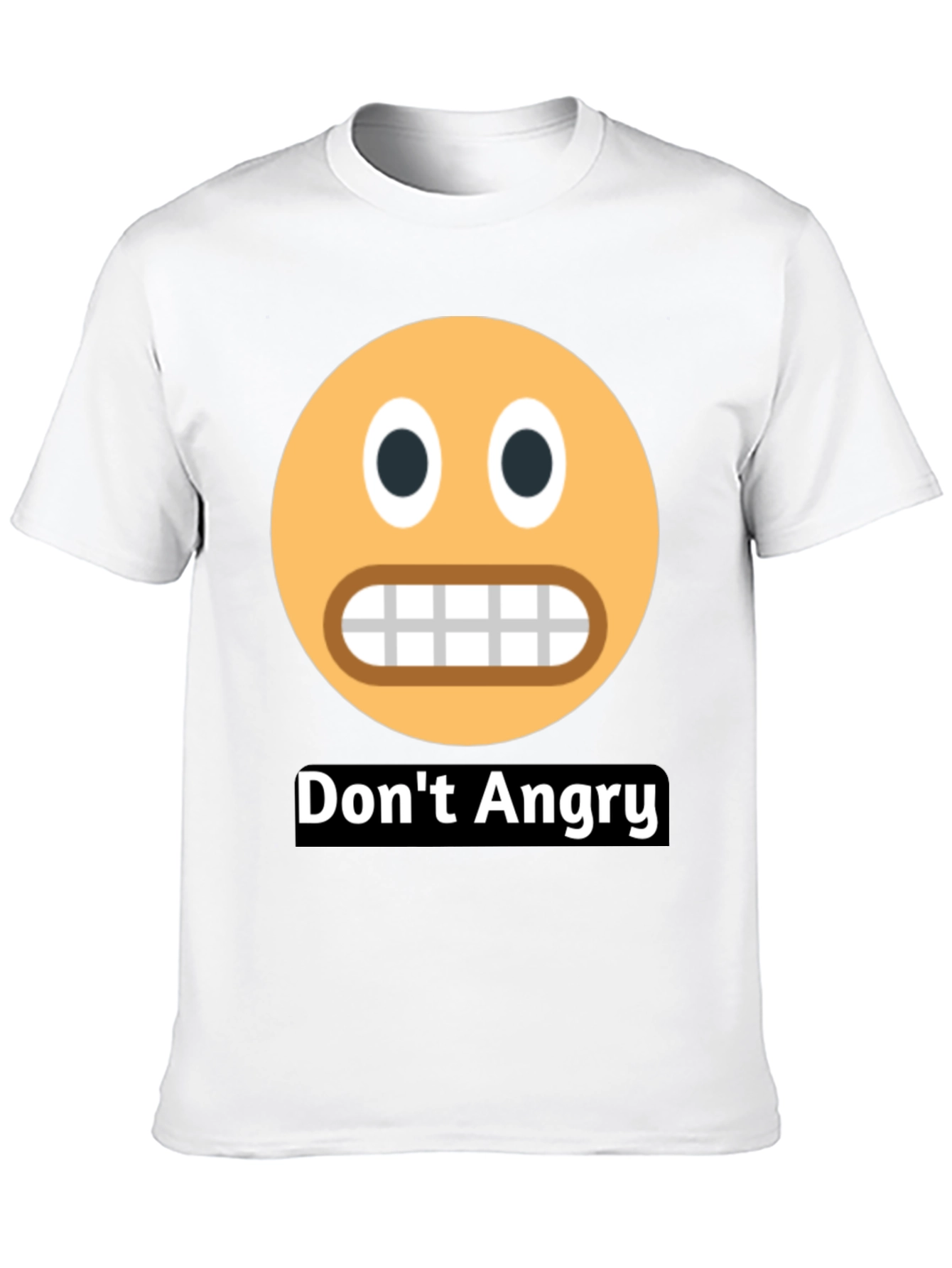 Black Don't Angry Emoji Black T-Shirt view 10