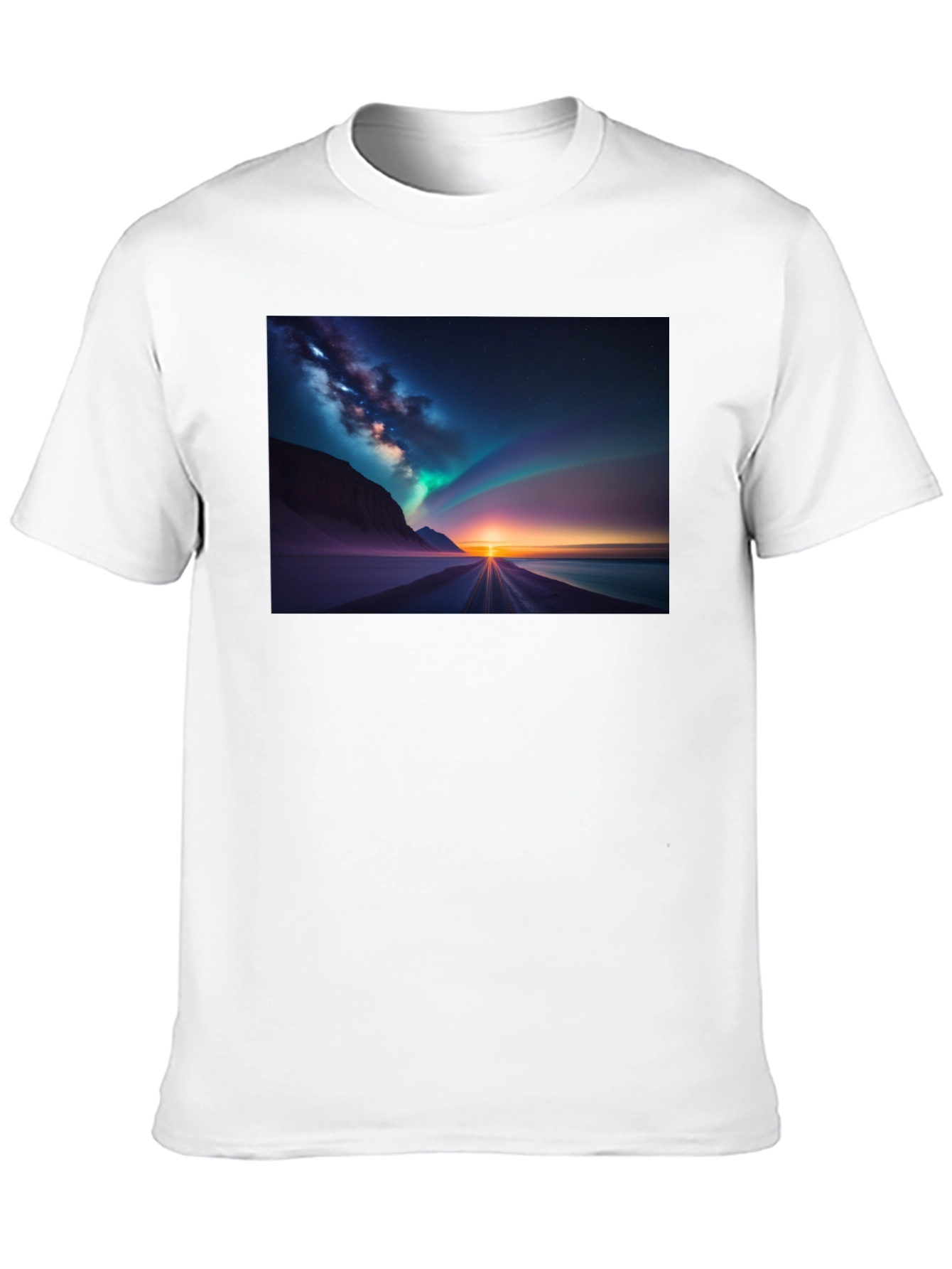 Black Aurora Borealis Graphic Tee - Black view 10