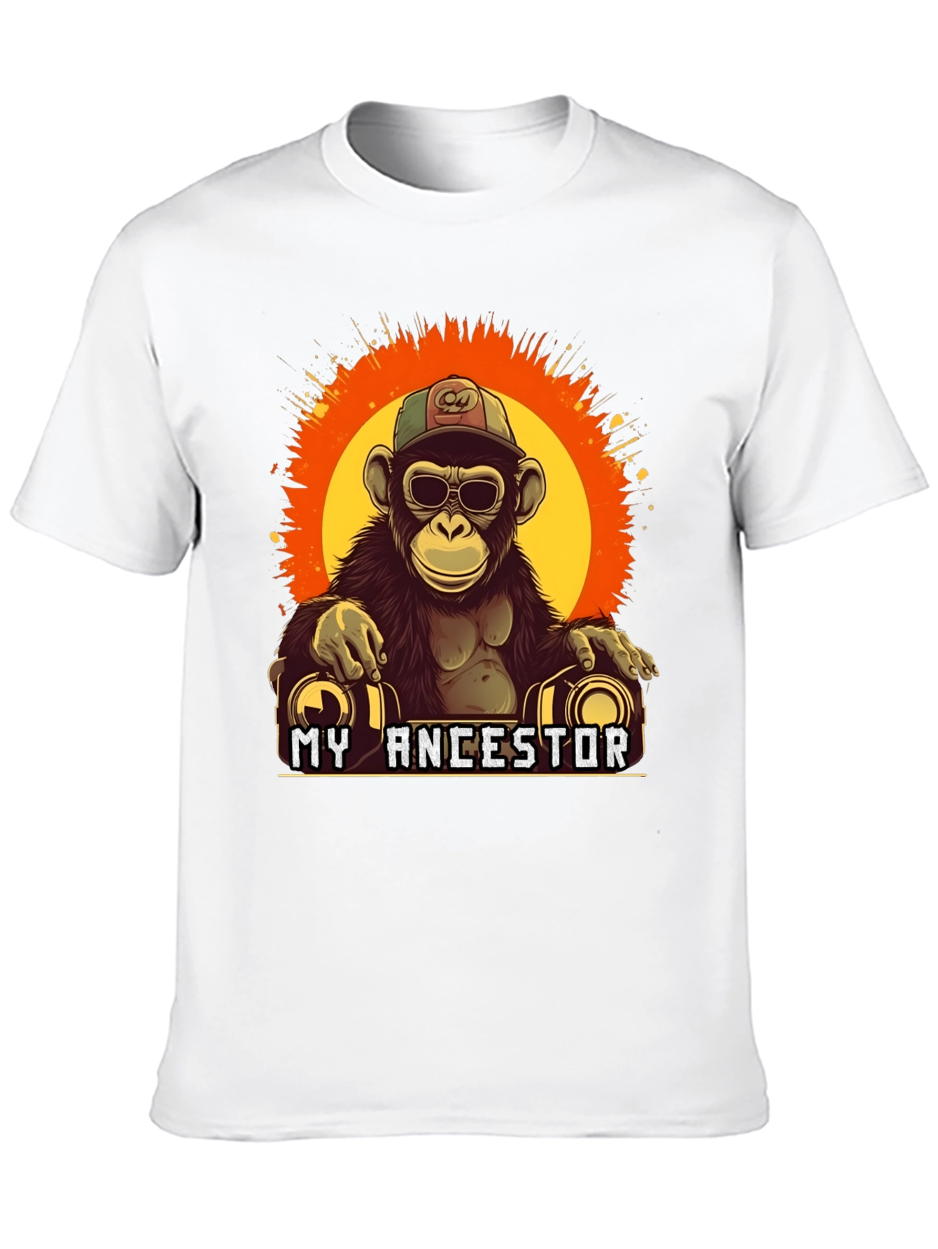 Black My Ancestor Monkey T-Shirt Cool Ape Graphic Tee view 10