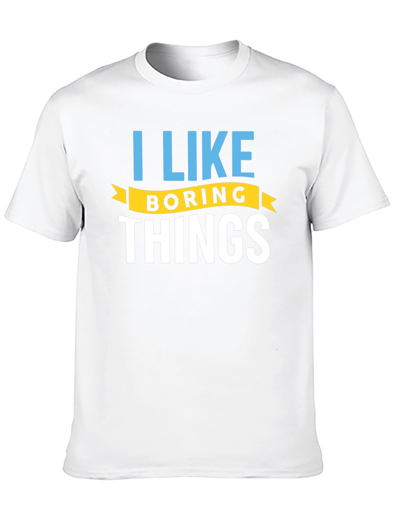 Black I Like Boring Things T-Shirt - Black Crew Neck view 10