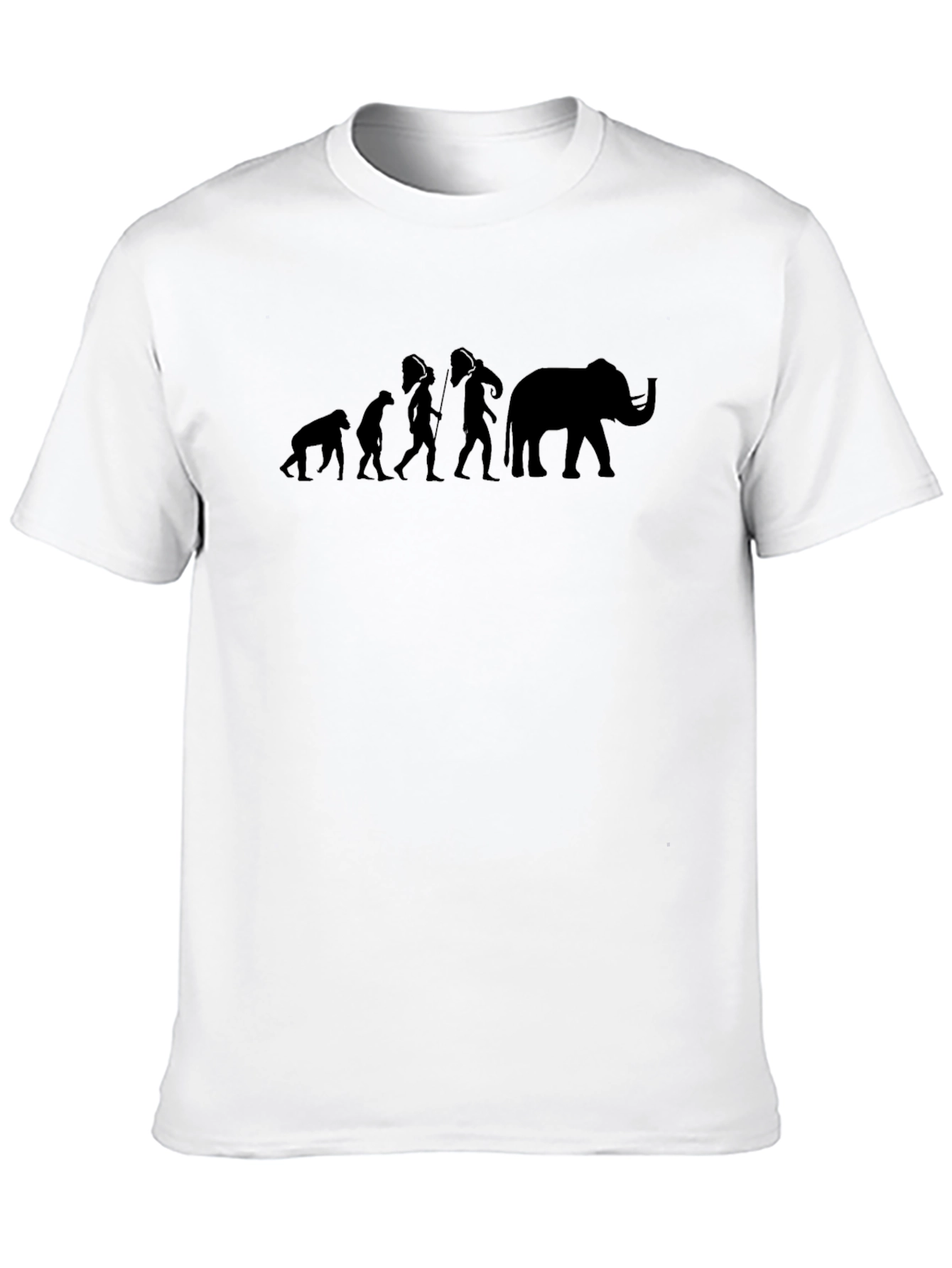 Black Evolution of Man & Elephant Black Graphic Tee view 10