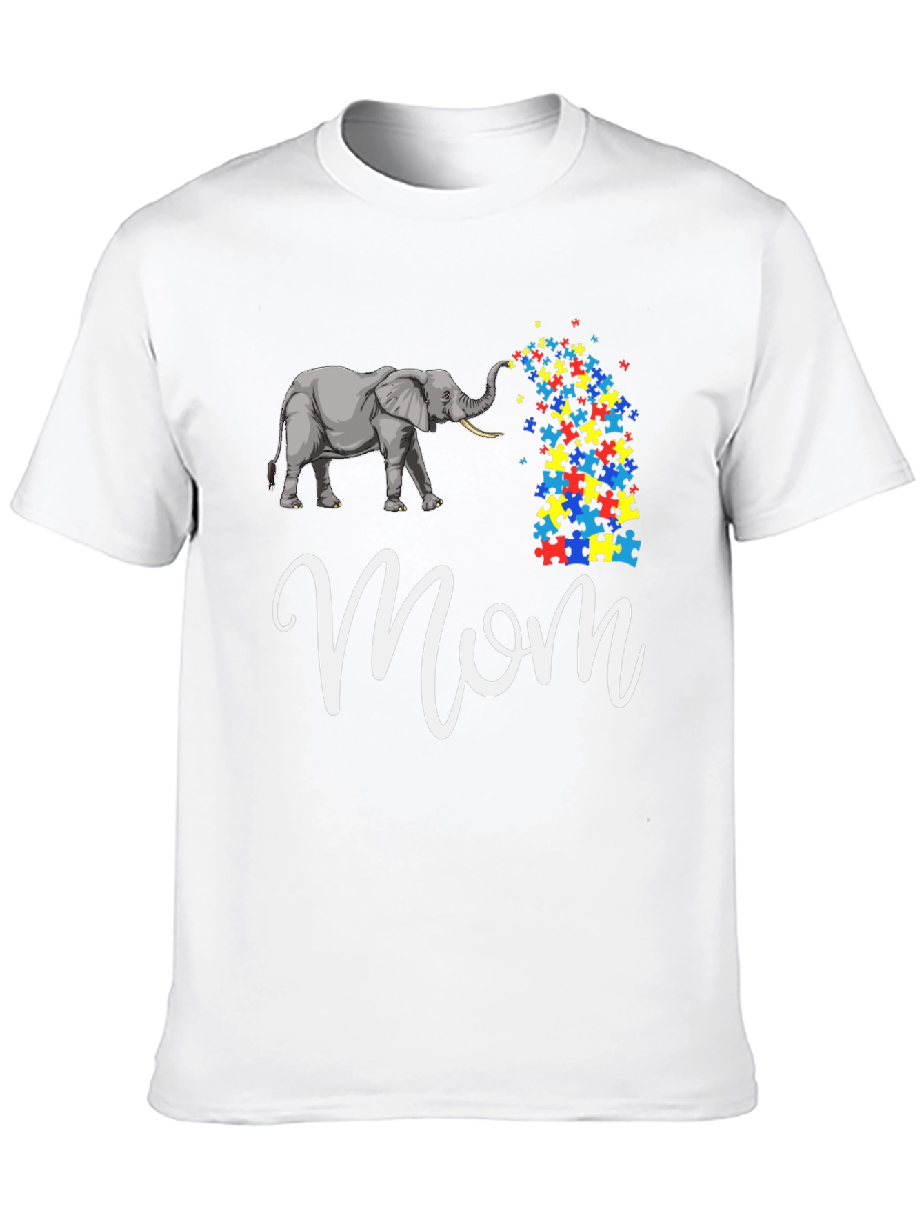 Black Autism Elephant Mom T-Shirt view 10