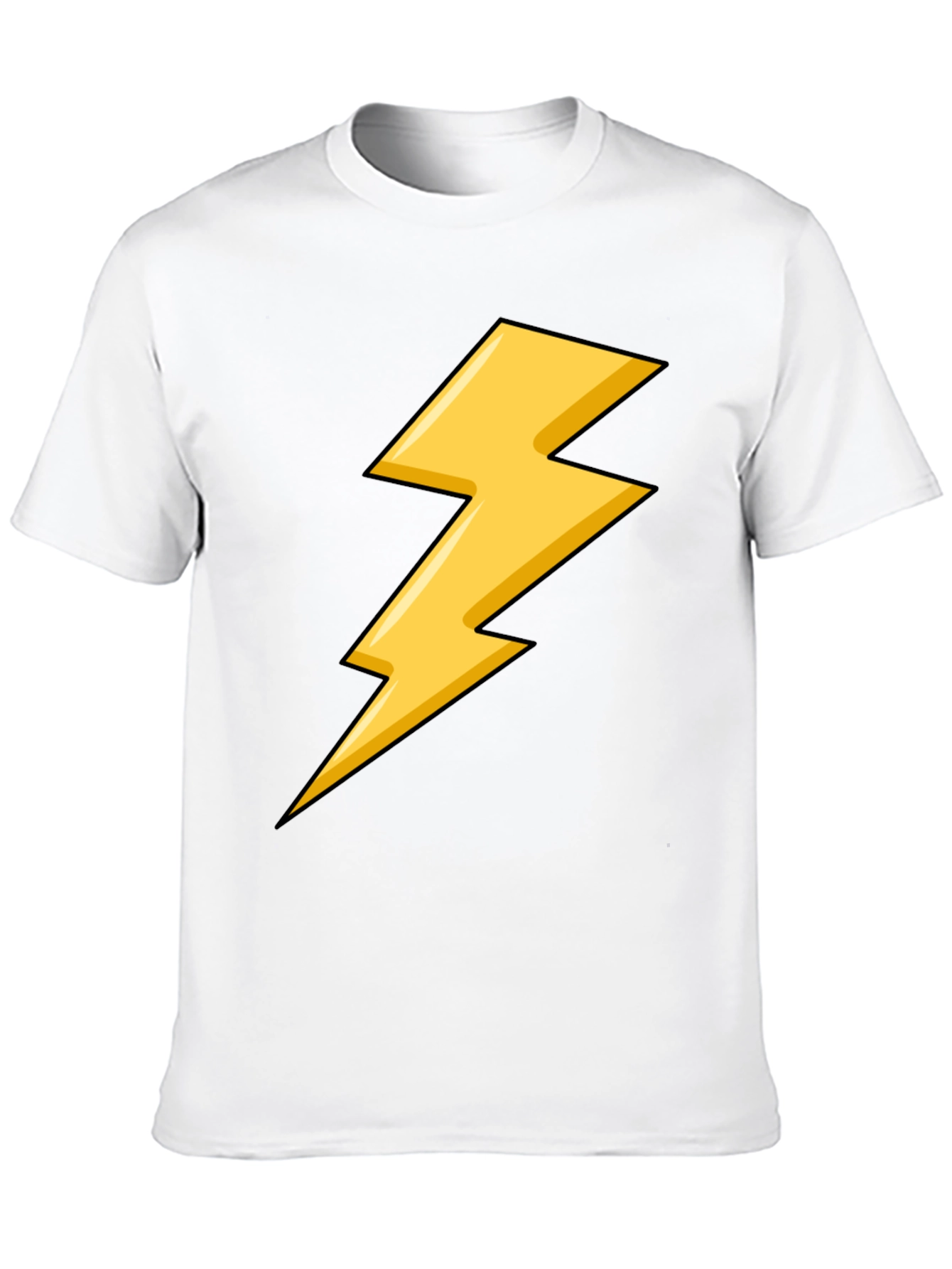 Black Black T-Shirt with Yellow Lightning Bolt Design view 10