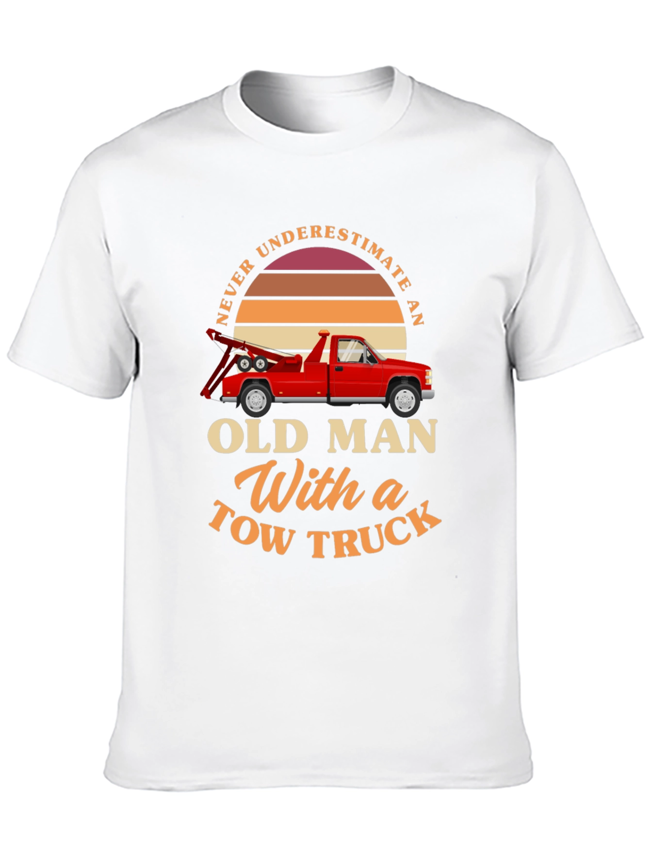 Black Never Underestimate Old Man Tow Truck T-Shirt view 10