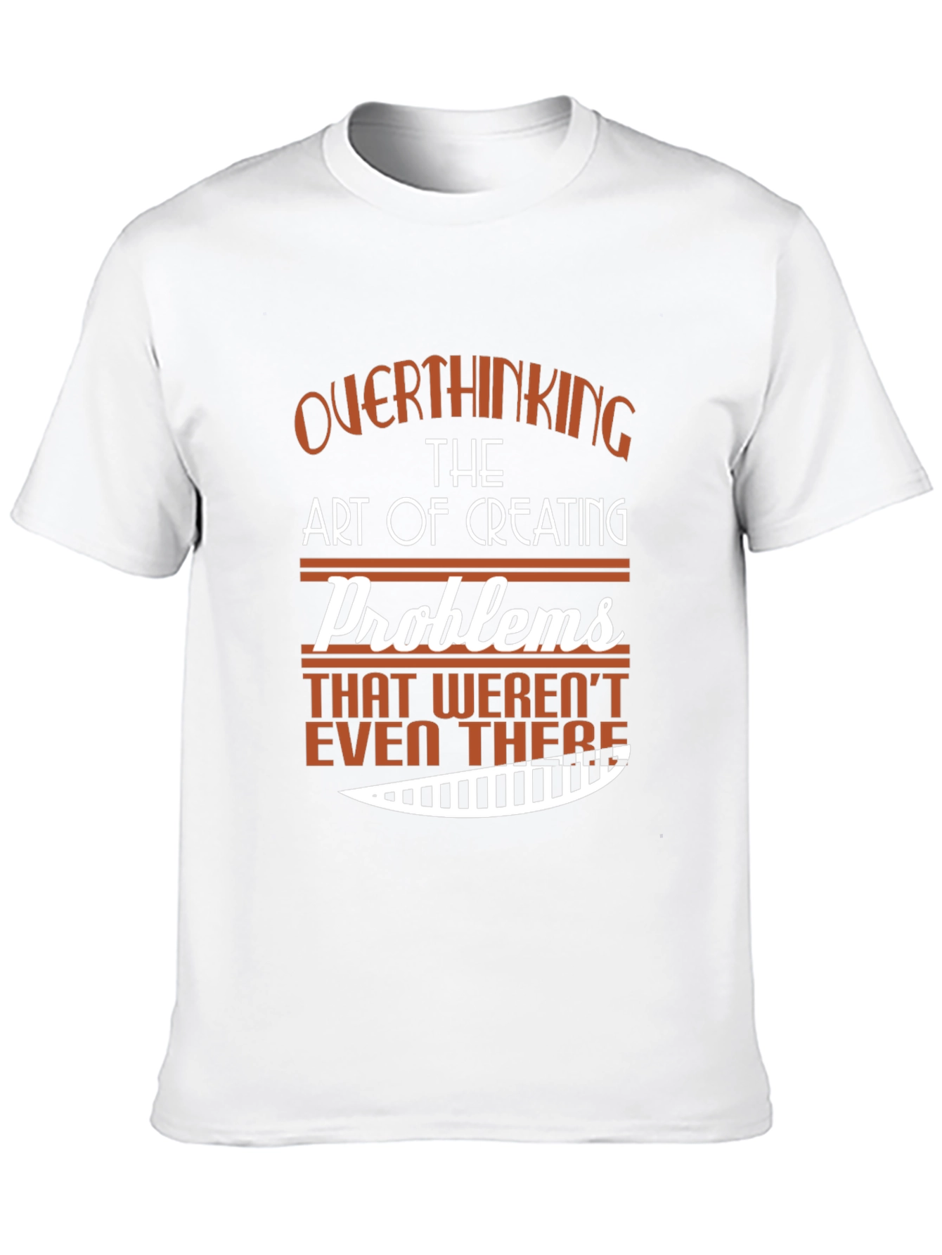 Black Overthinking Problems Funny T-Shirt view 10