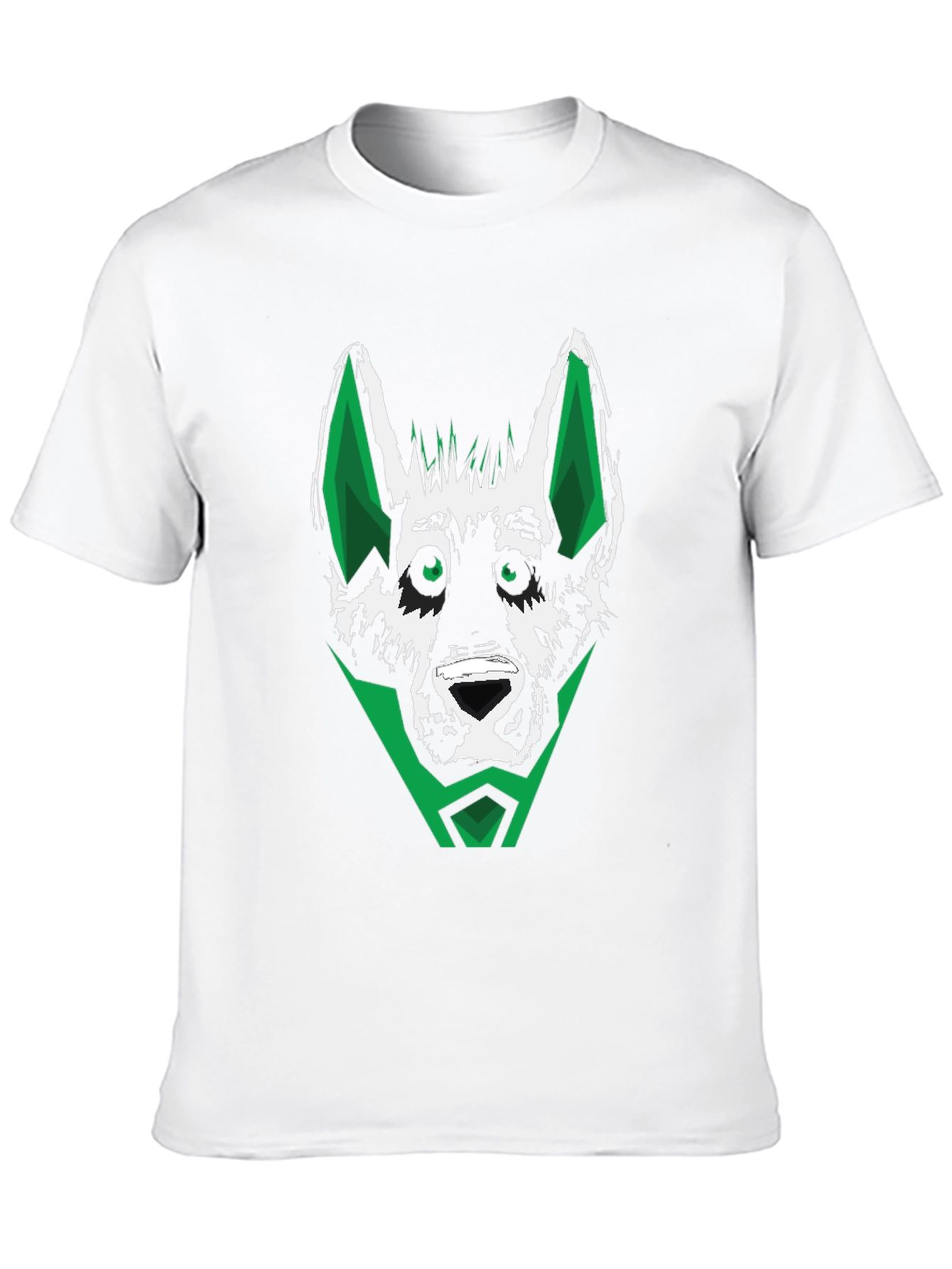 Black Green Wolf Graphic Tee - Stylish Men's Black T-Shirt view 10