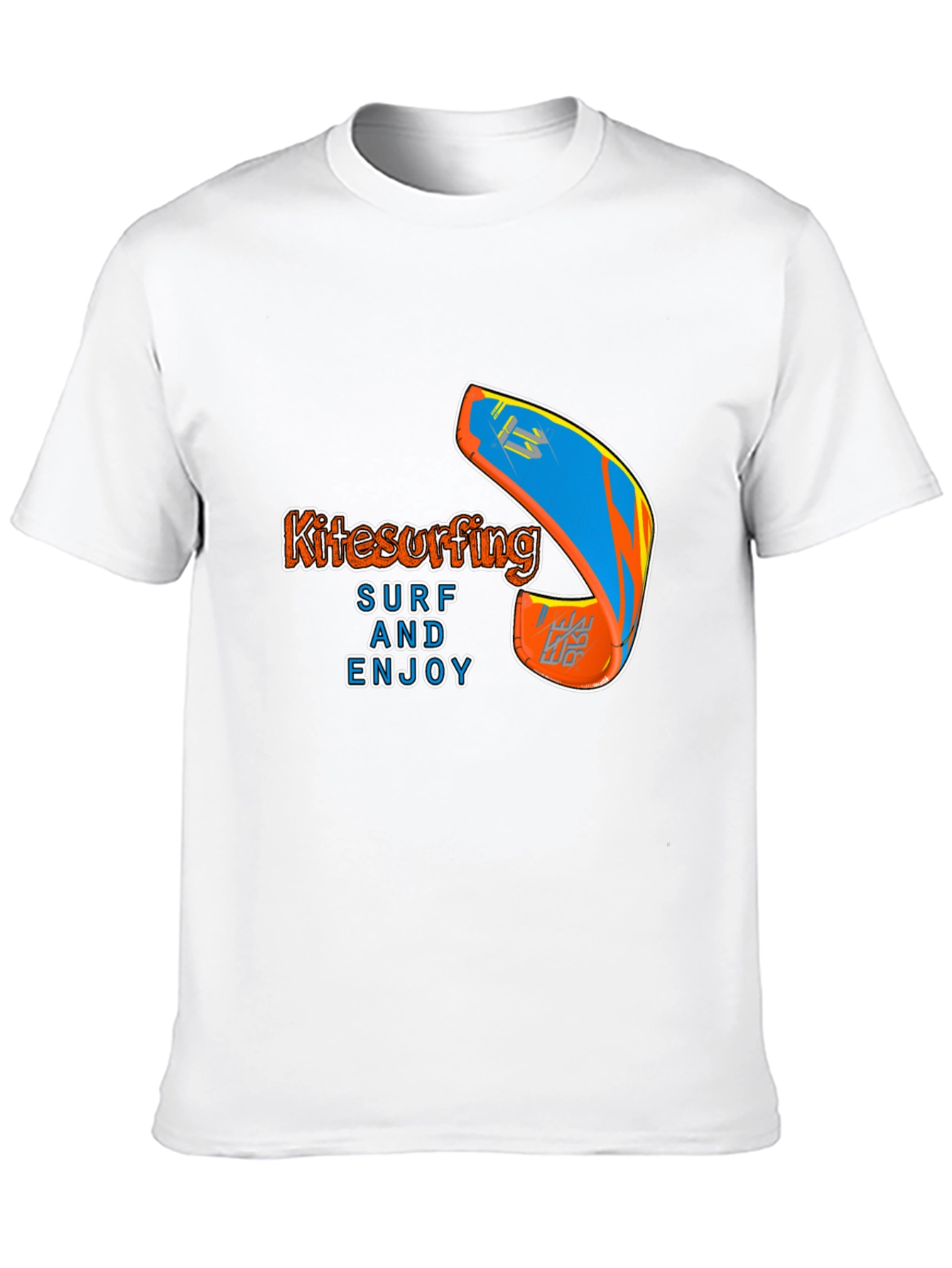 Black Kitesurfing Surf & Enjoy Graphic Tee view 10