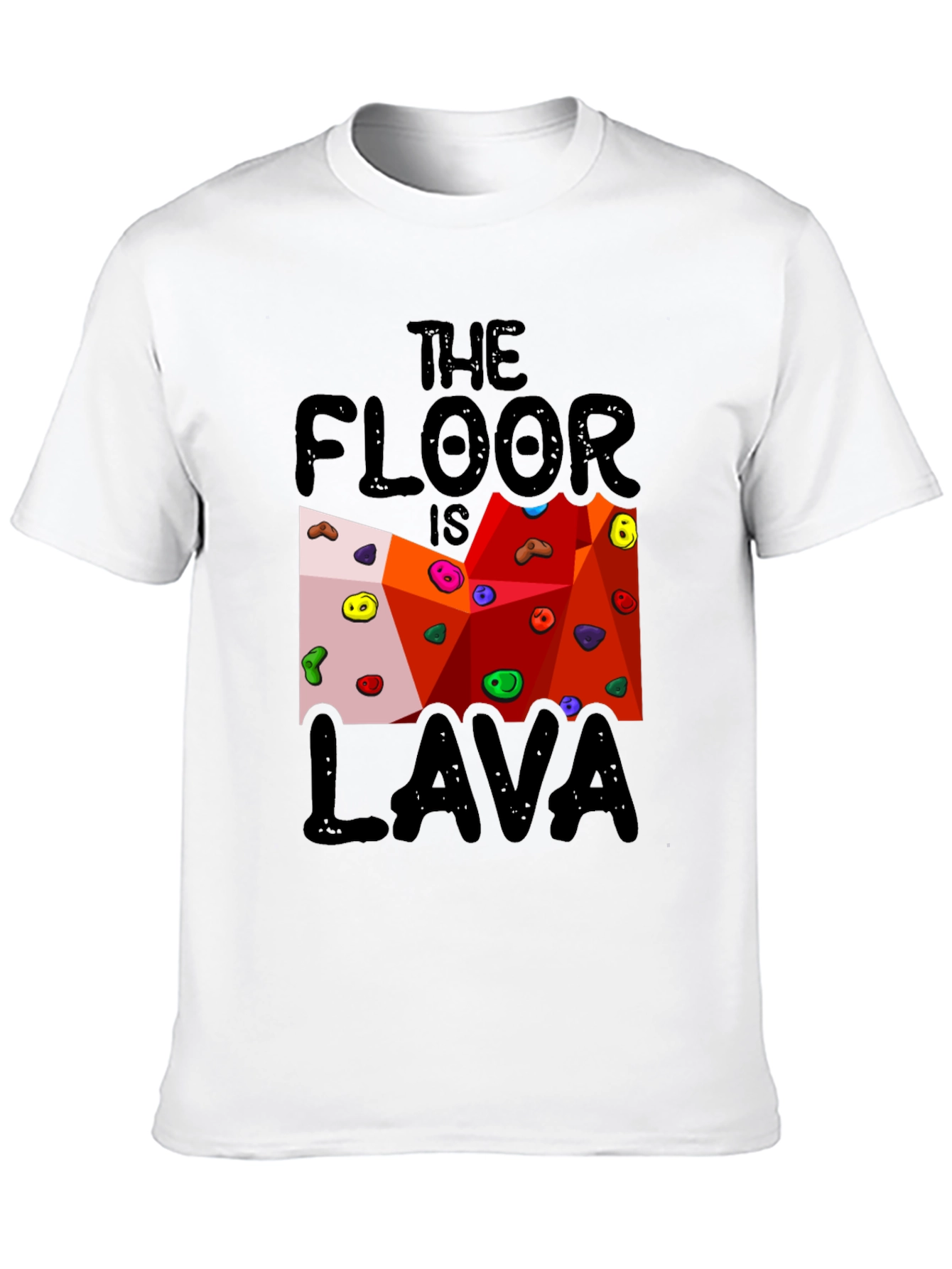 Black The Floor is Lava Climbing Wall Black T-Shirt view 10
