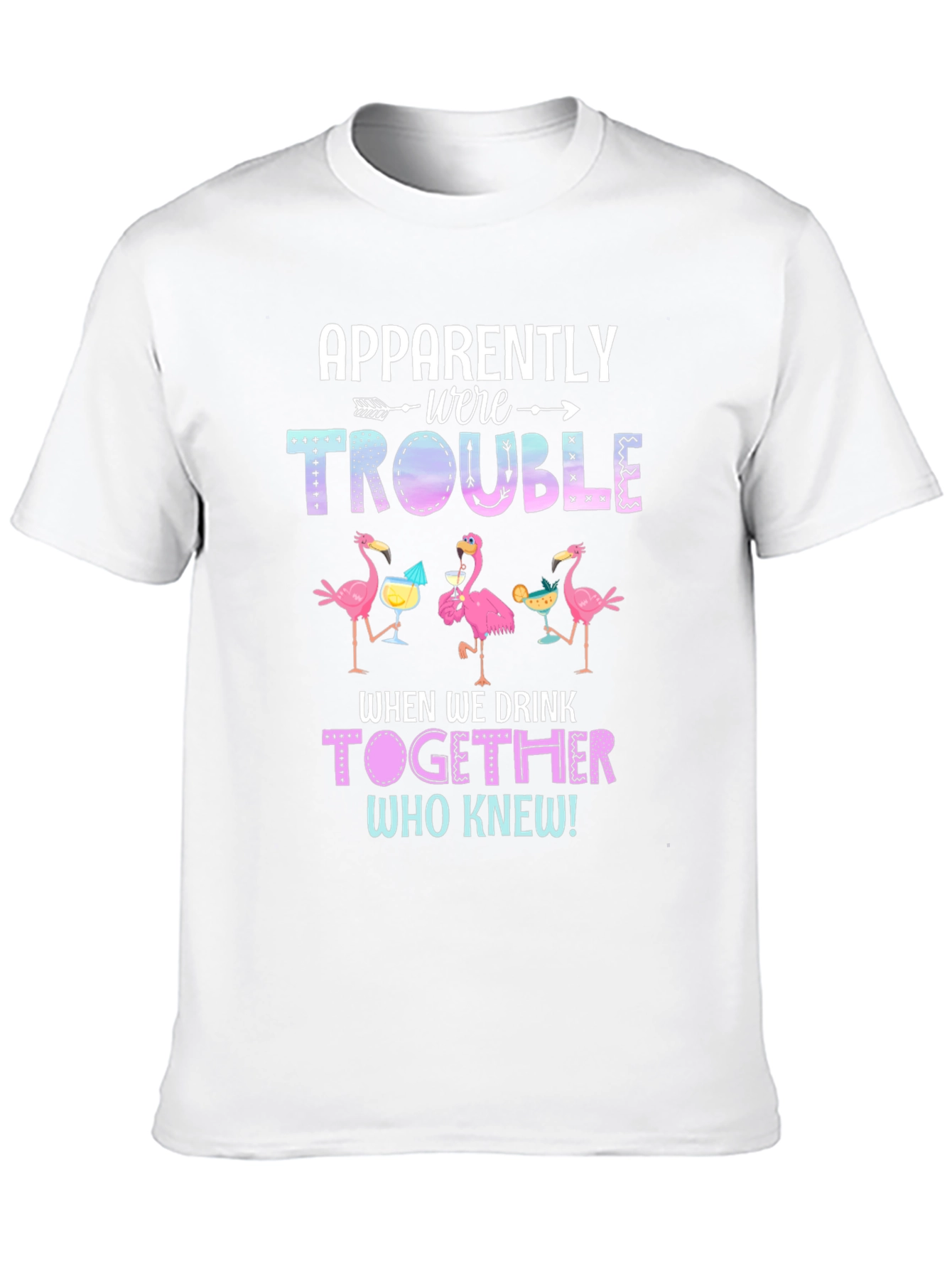 Black Flamingo Trouble When We Drink Together T-Shirt view 10