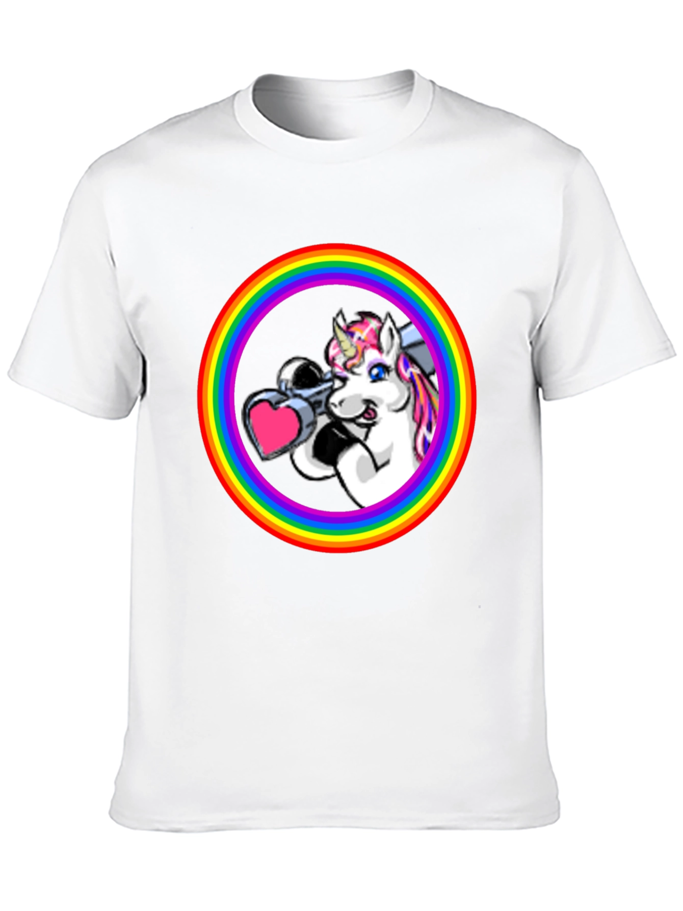 Black Unicorn Bazooka Rainbow T-Shirt view 10