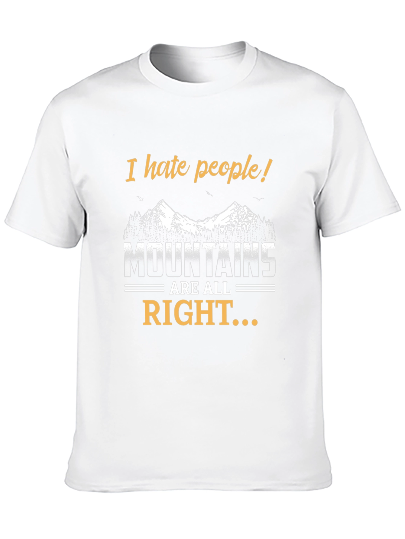 Black I Hate People Mountains T-Shirt view 10