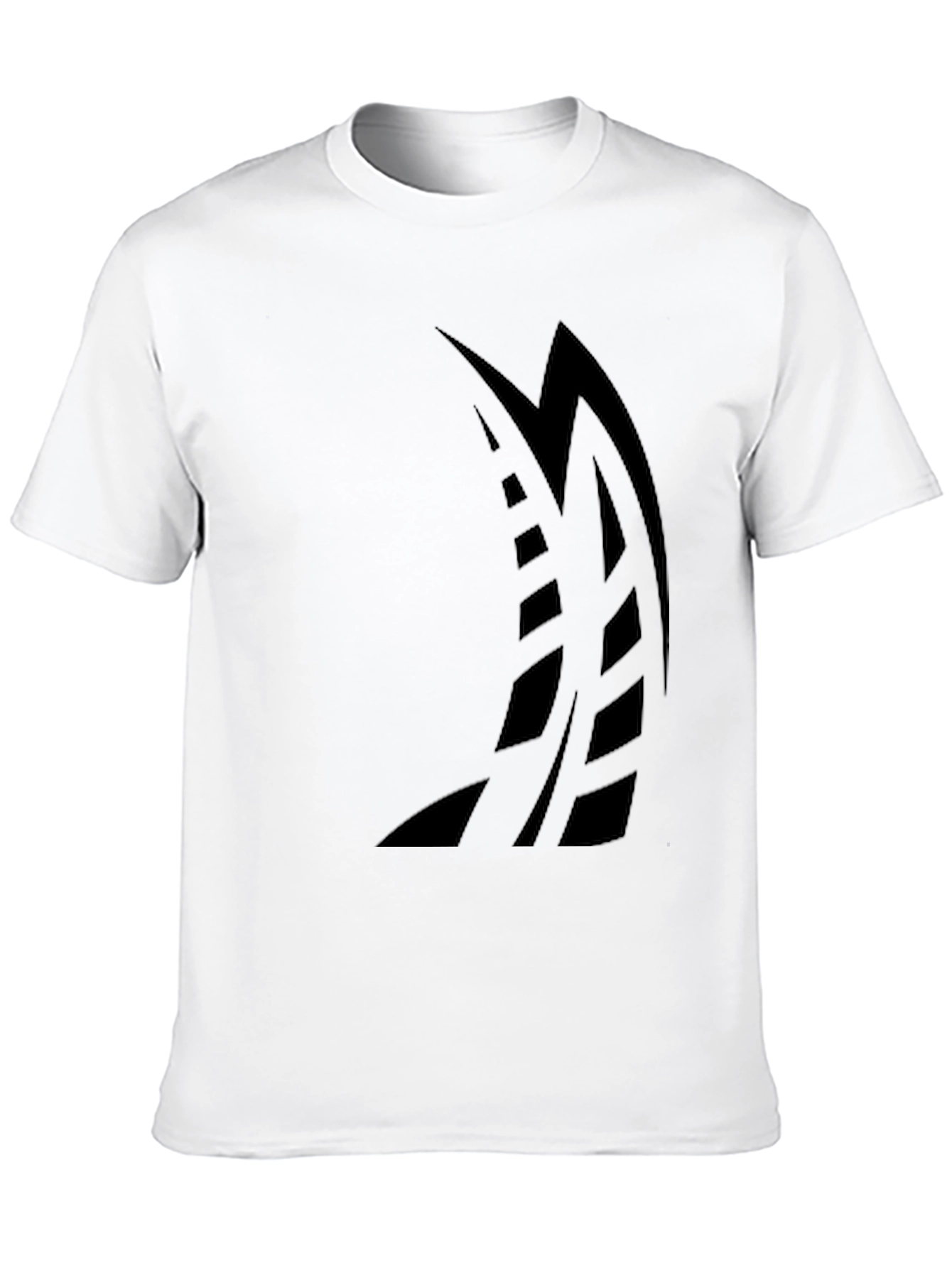 Black Men's Black Graphic Tee - Abstract Sailboat Design view 10