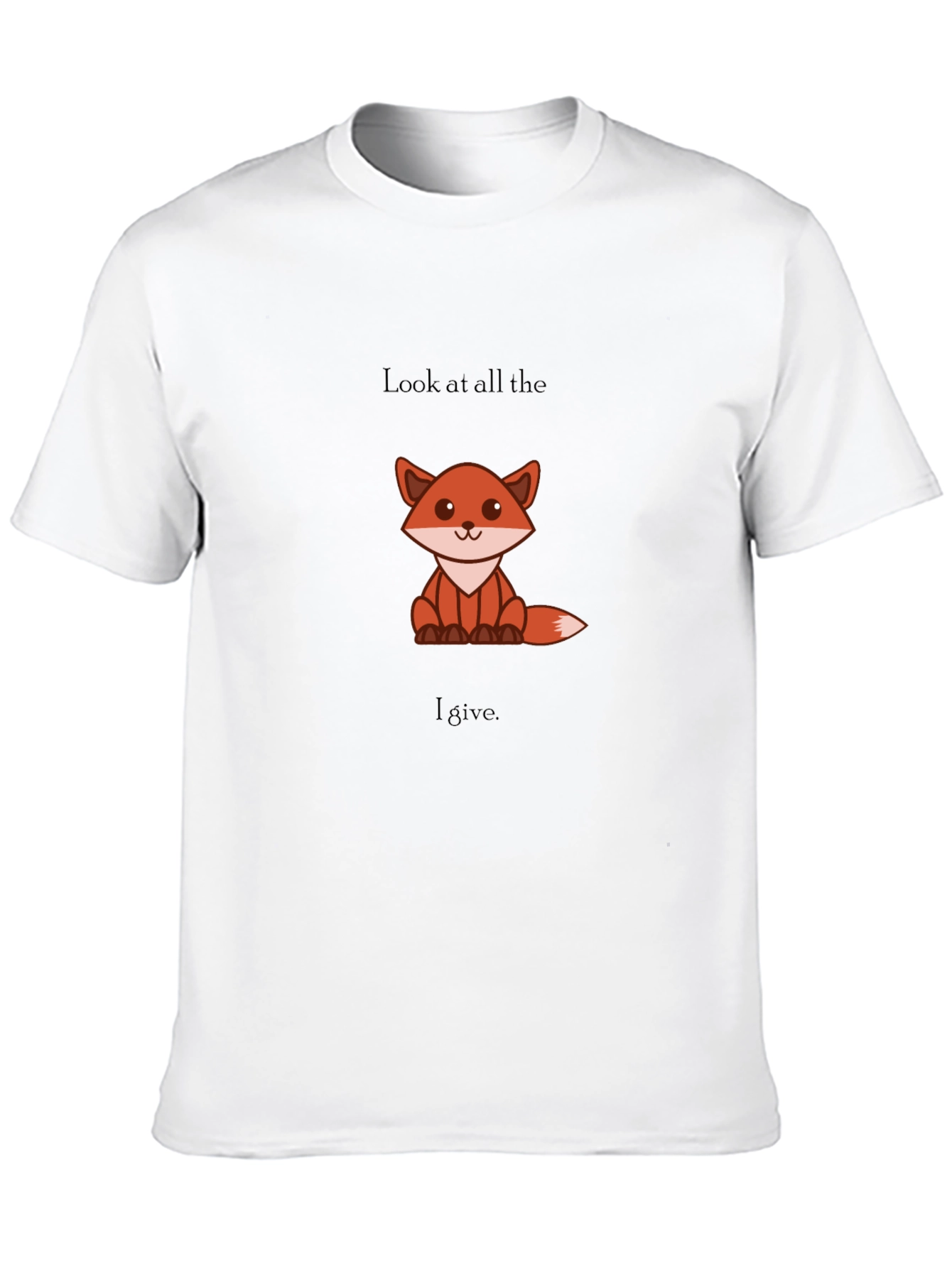 Black Cute Fox Graphic Tee - 'Look at All the Fox I Give' view 10