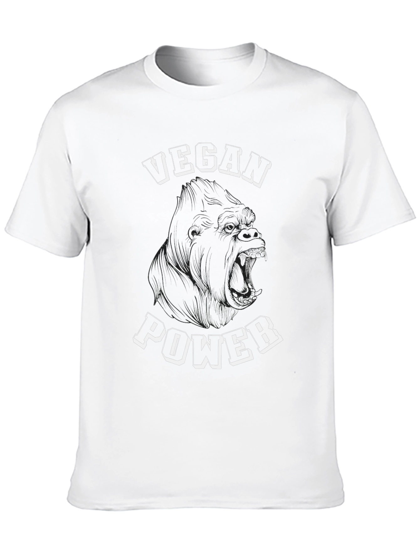 Black Vegan Power Gorilla T-Shirt view 10