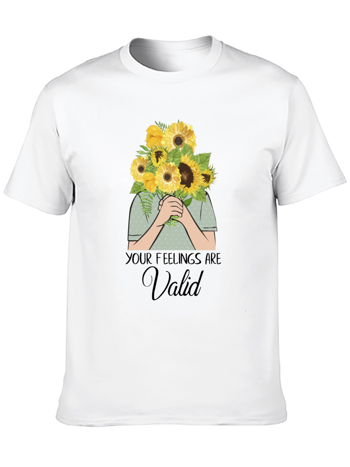 Black Your Feelings Are Valid T-Shirt - Sunflower Bouquet Graphic view 10