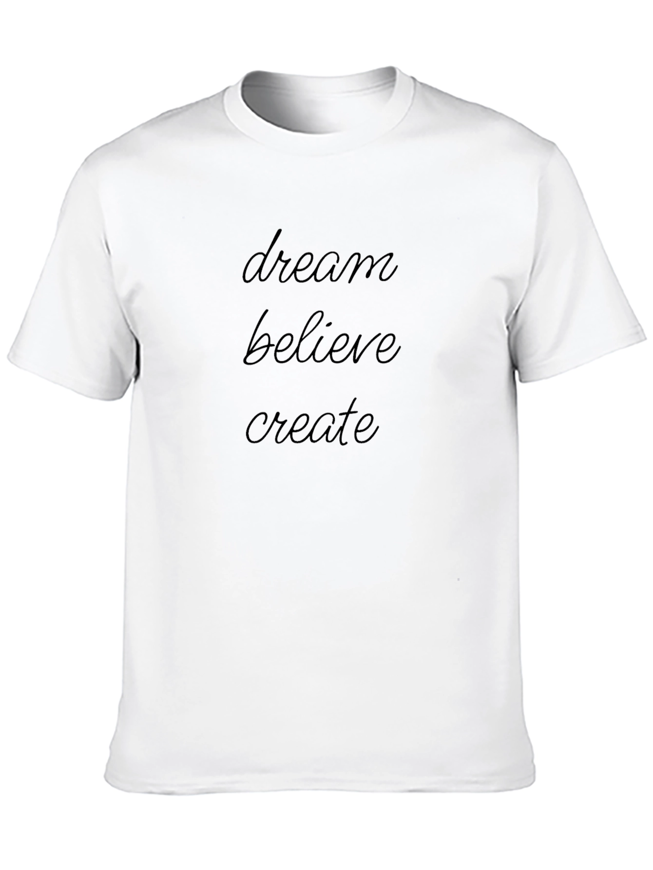 Black Dream Believe Create T-Shirt - Inspirational Tee view 10