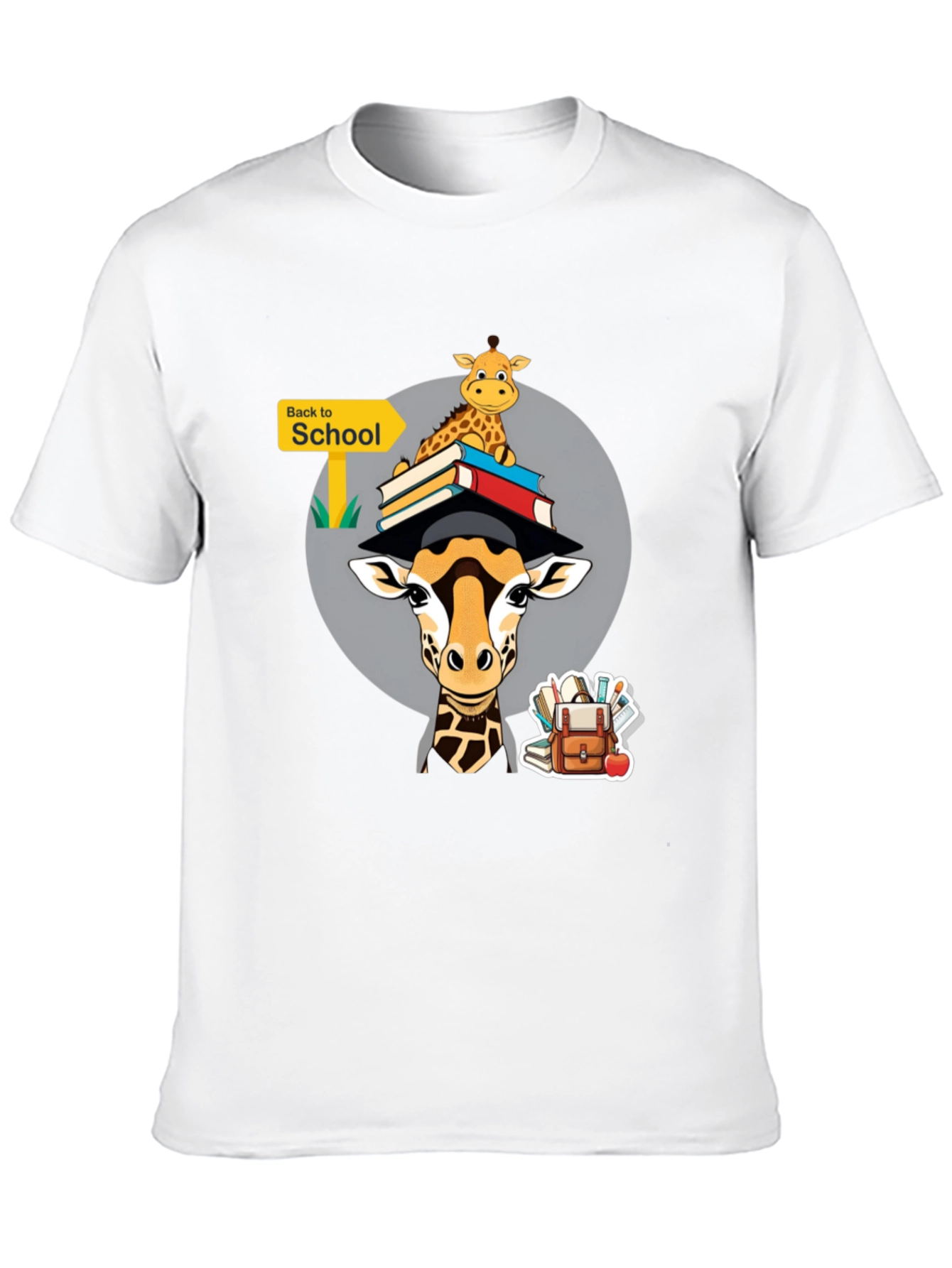 Black Back to School Giraffe T-Shirt - Education Animal Tee view 10