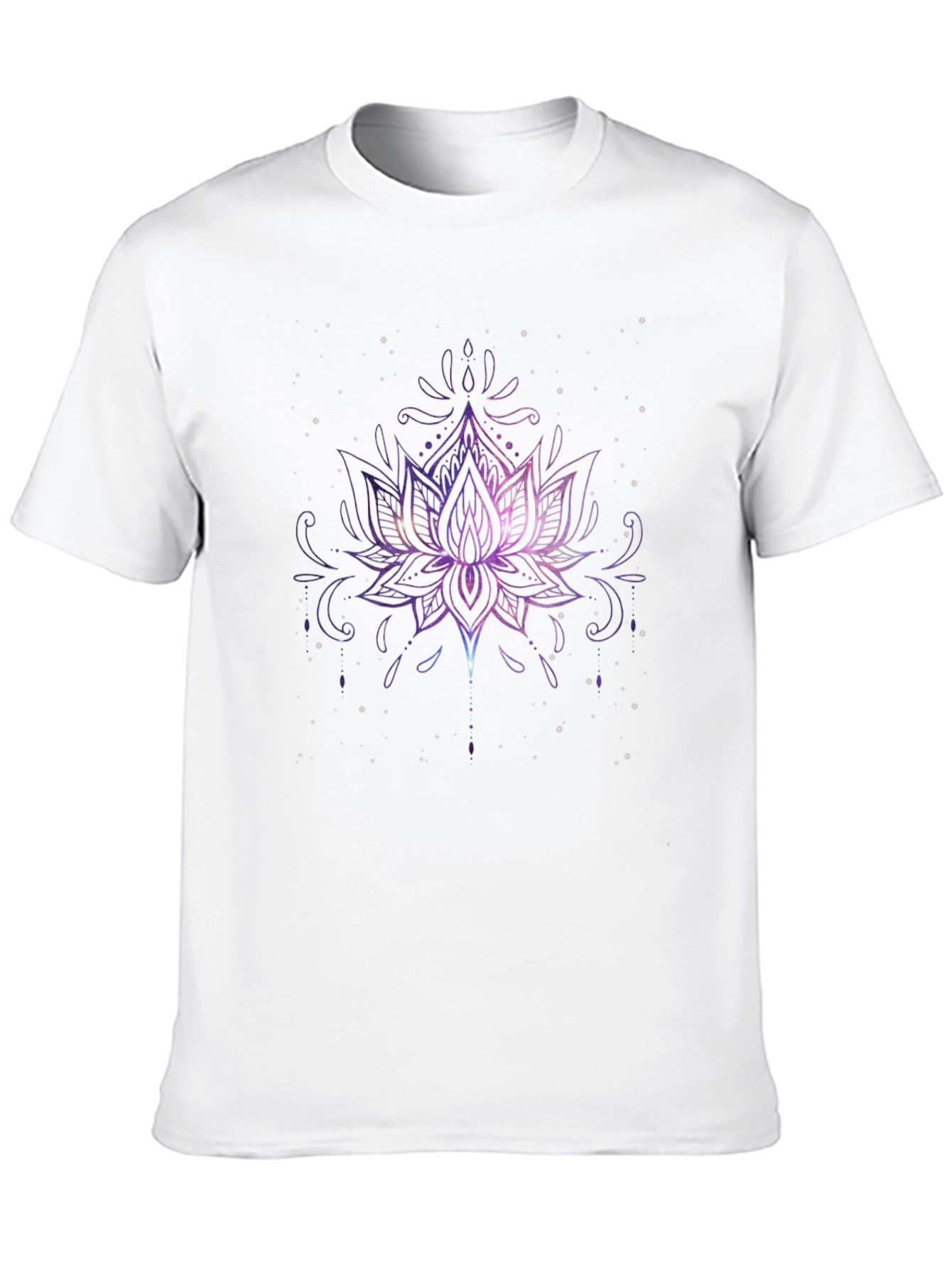 Black Galaxy Lotus Flower Graphic Tee view 10