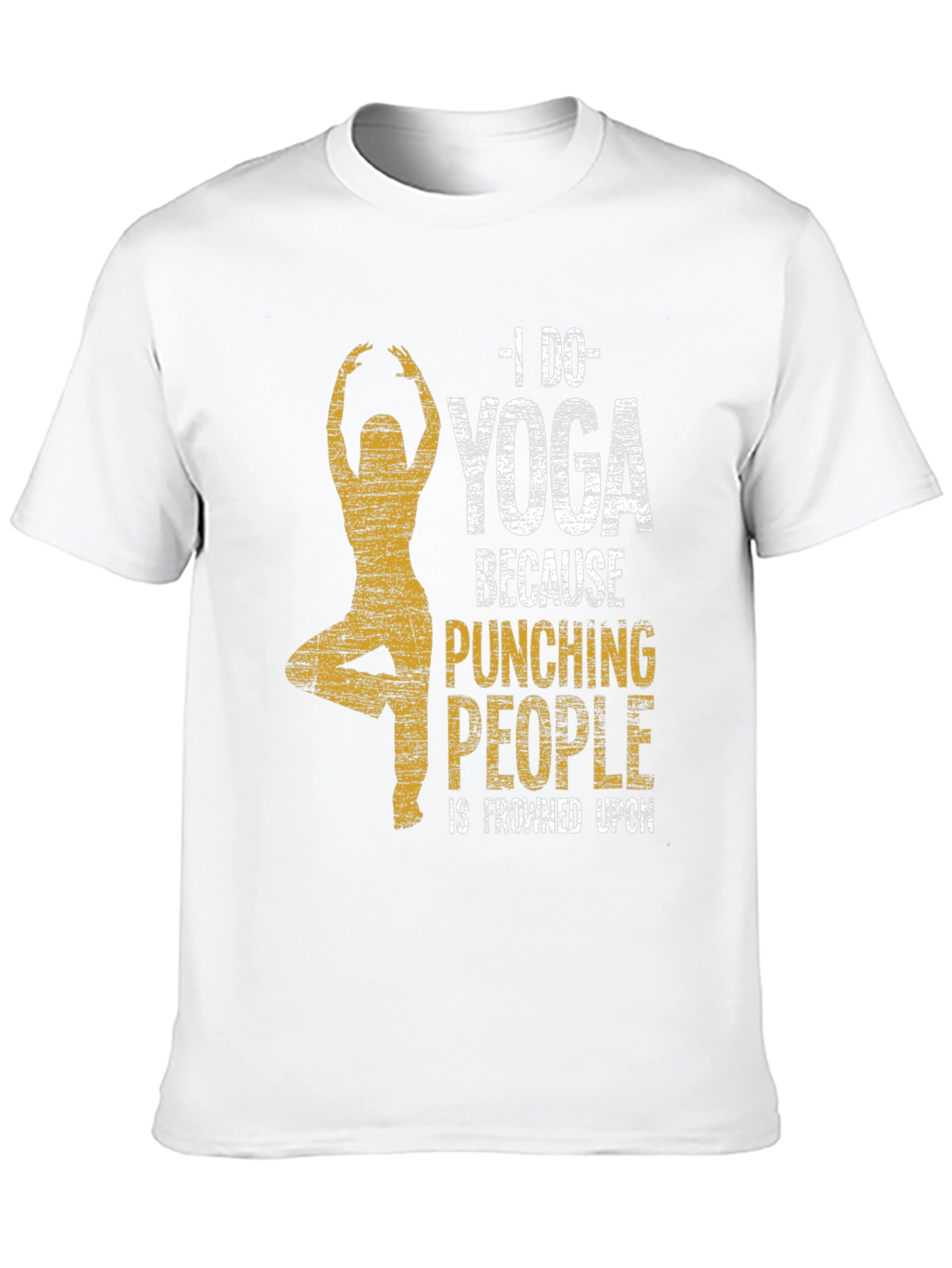 Black Yoga Graphic Tee - Punching People Is Frowned Upon view 10
