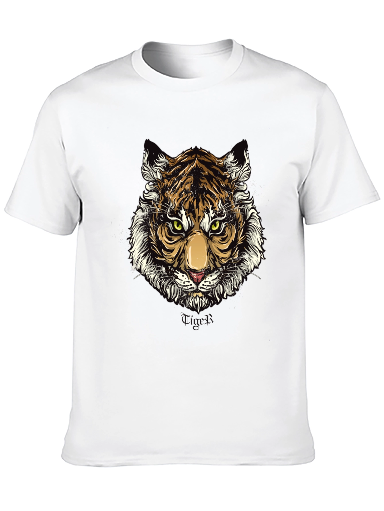 Black Tiger Graphic Print Black T-Shirt view 10