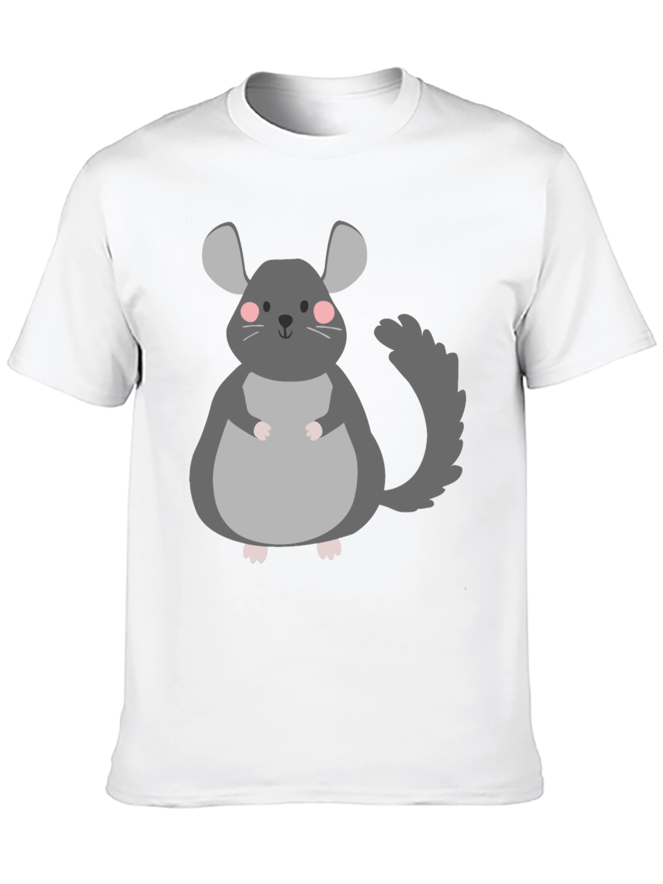 Black Cute Chinchilla Graphic T-Shirt - Unisex Black Tee view 10